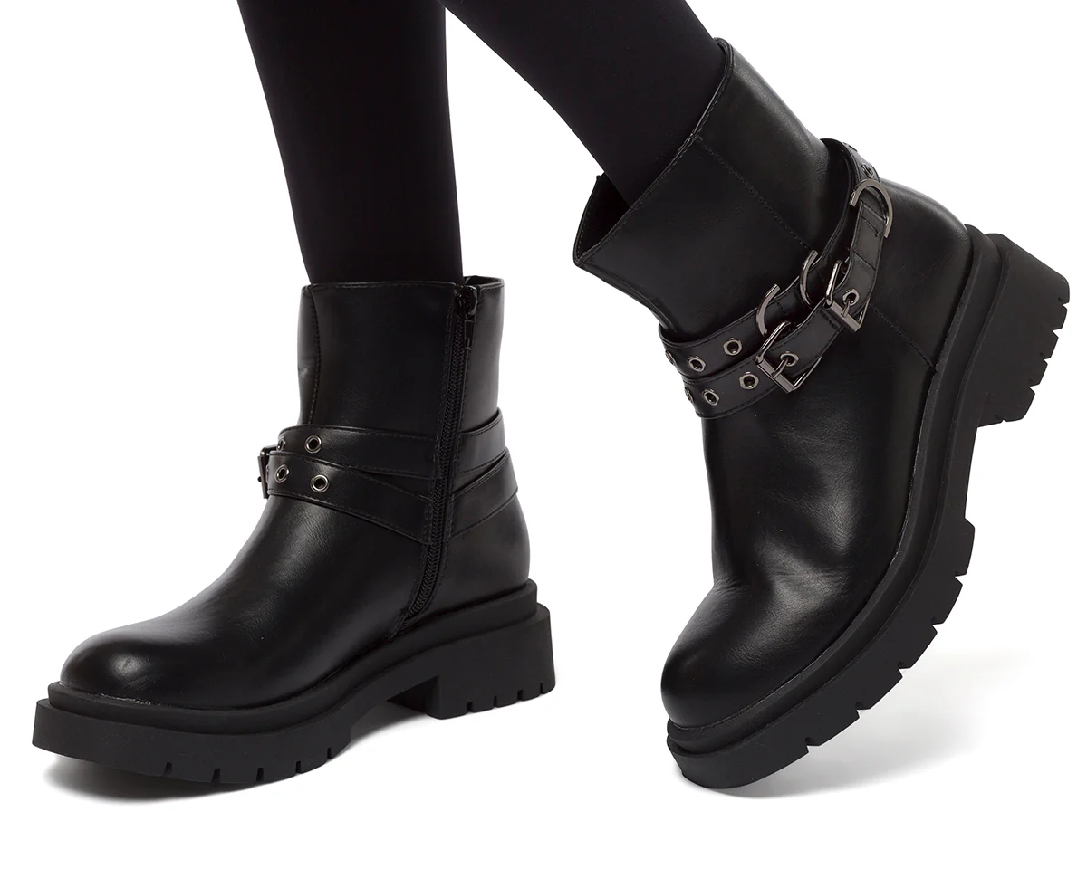 Stivaletti neri da donna con cinturini Swish Jeans - Image 11