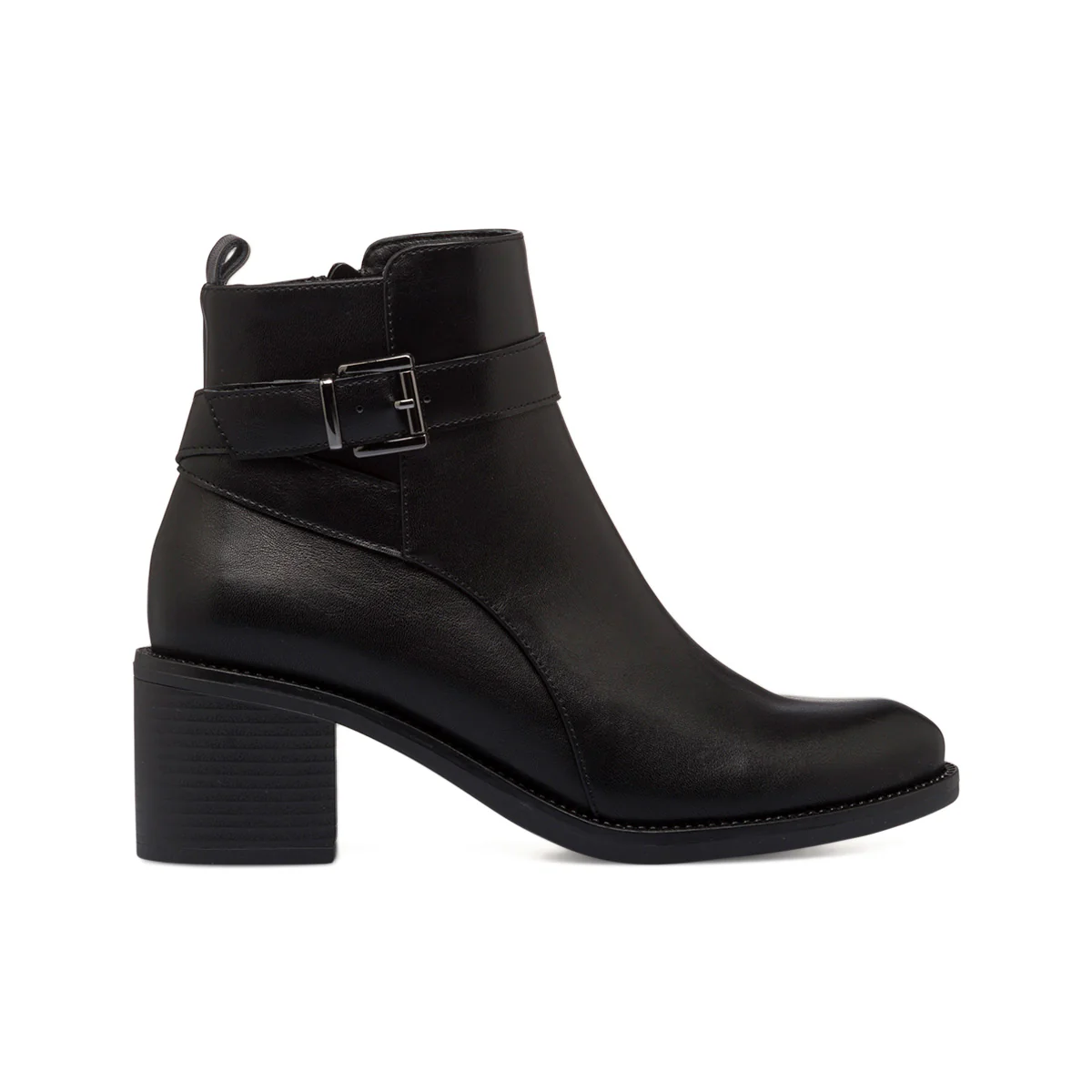 Stivaletti neri da donna con cinturino e tacco 6 cm Lora Ferres