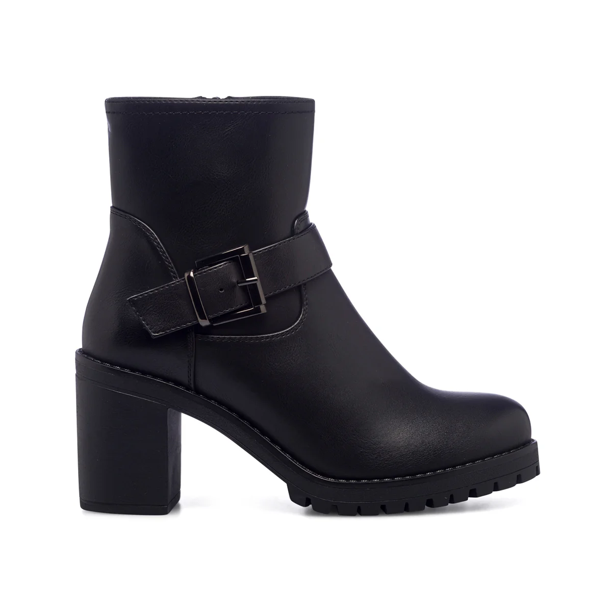 Stivaletti neri da donna con cinturino e tacco 7 cm Lora Ferres