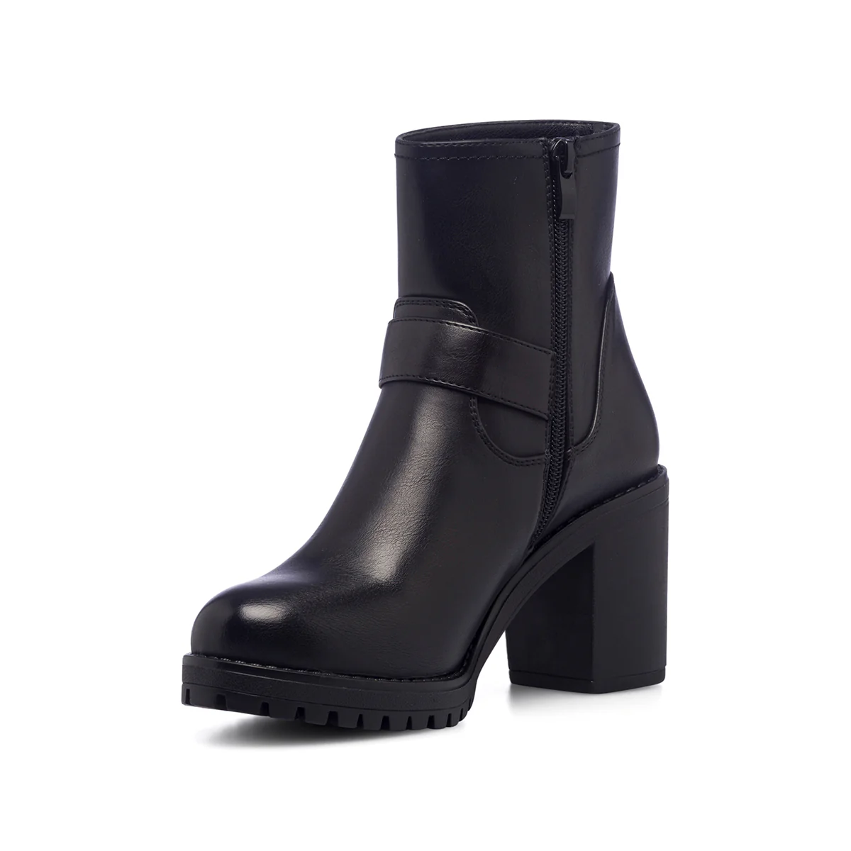Stivaletti neri da donna con cinturino e tacco 7 cm Lora Ferres - Image 4
