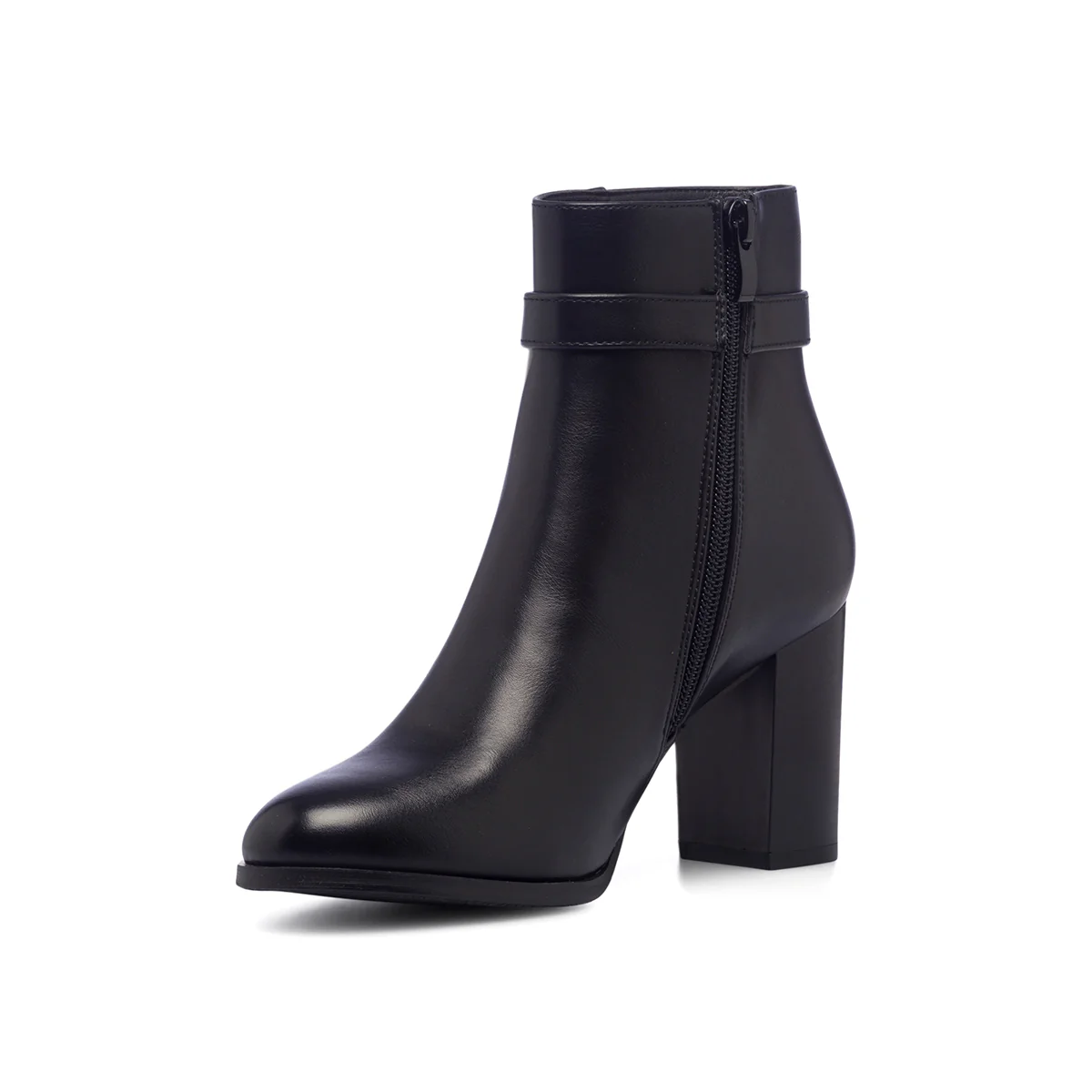 Stivaletti neri da donna con cinturino e tacco 8 cm Lora Ferres - Image 4