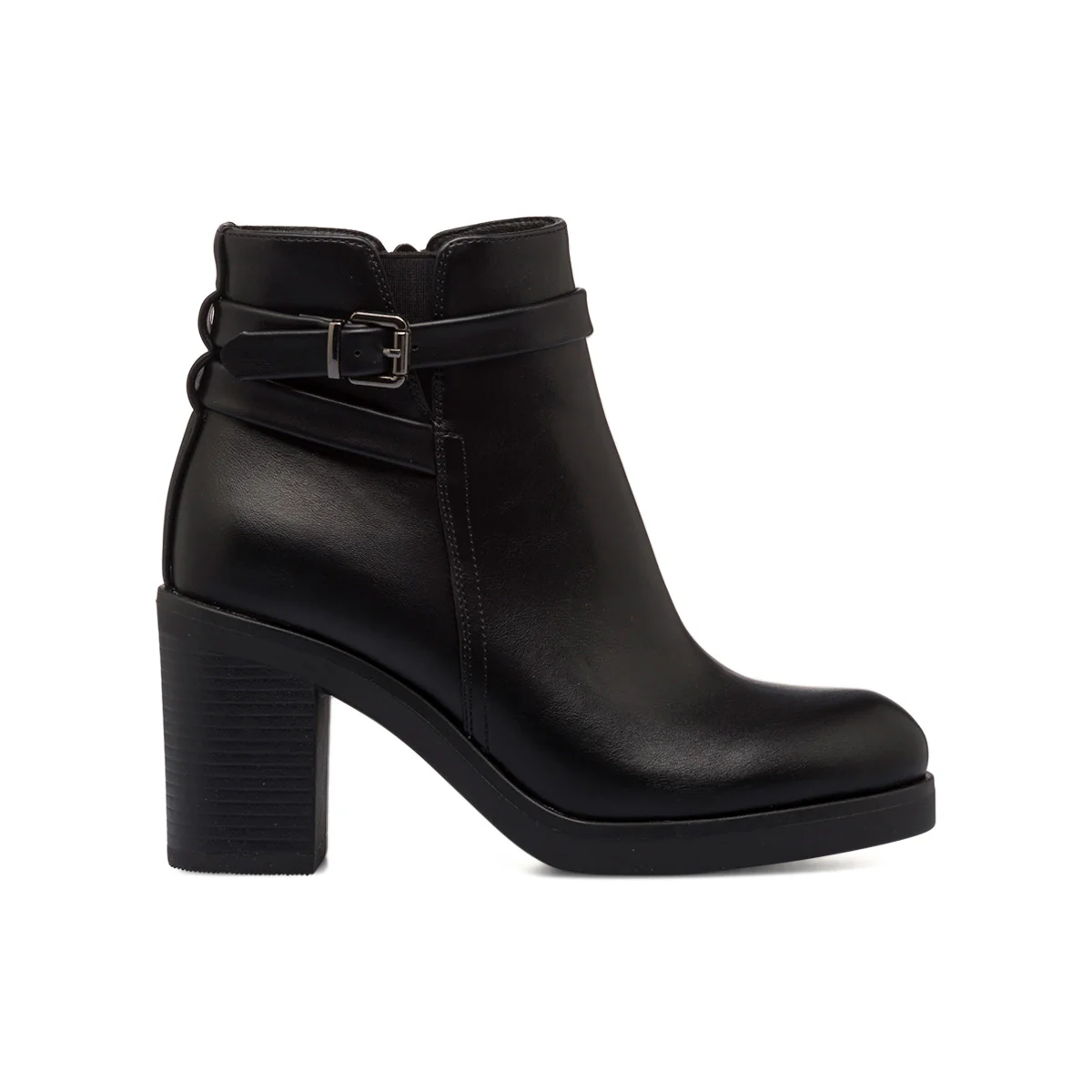 Stivaletti neri da donna con cinturino e tacco 8 cm Lora Ferres