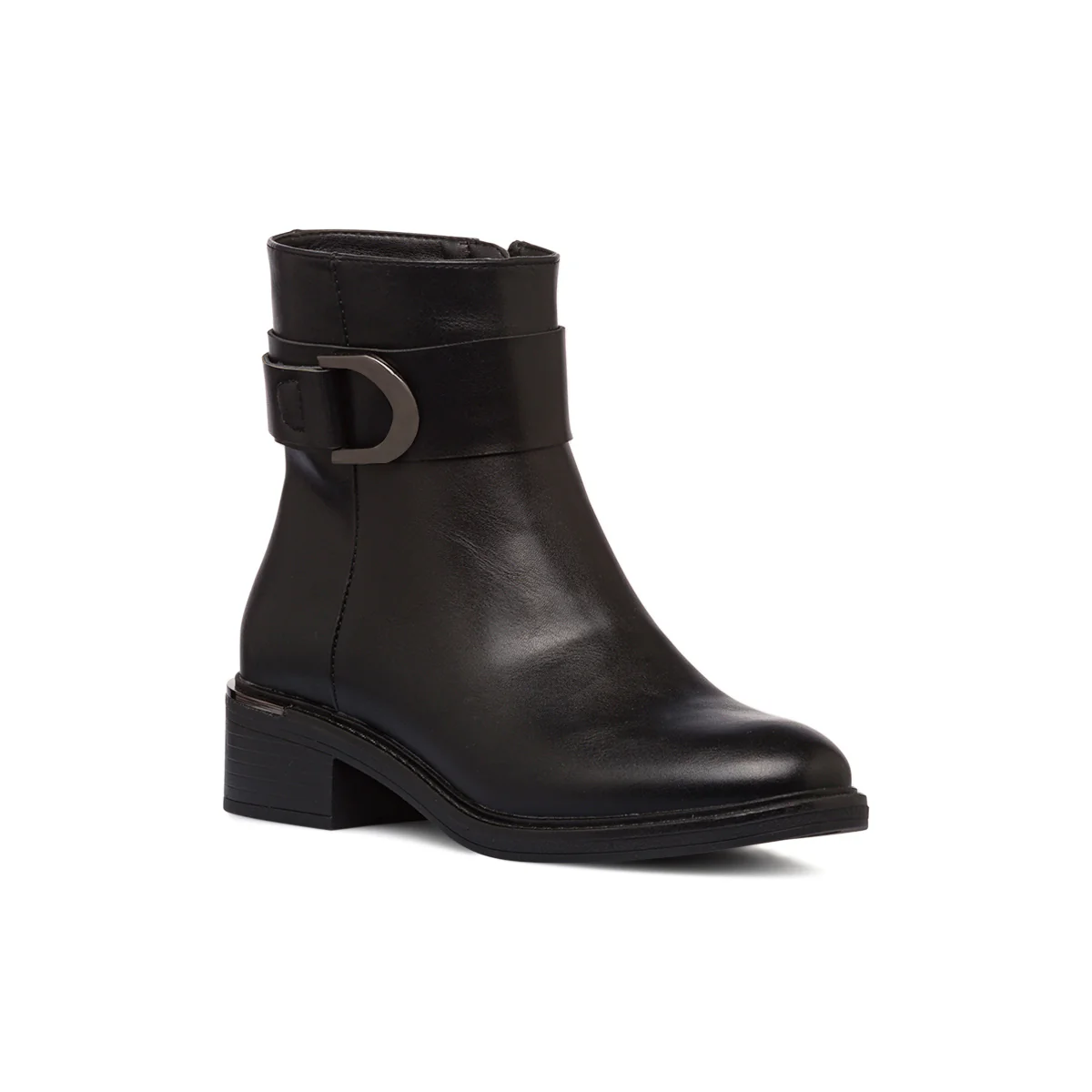 Stivaletti neri da donna con cinturino P Soft - Image 2