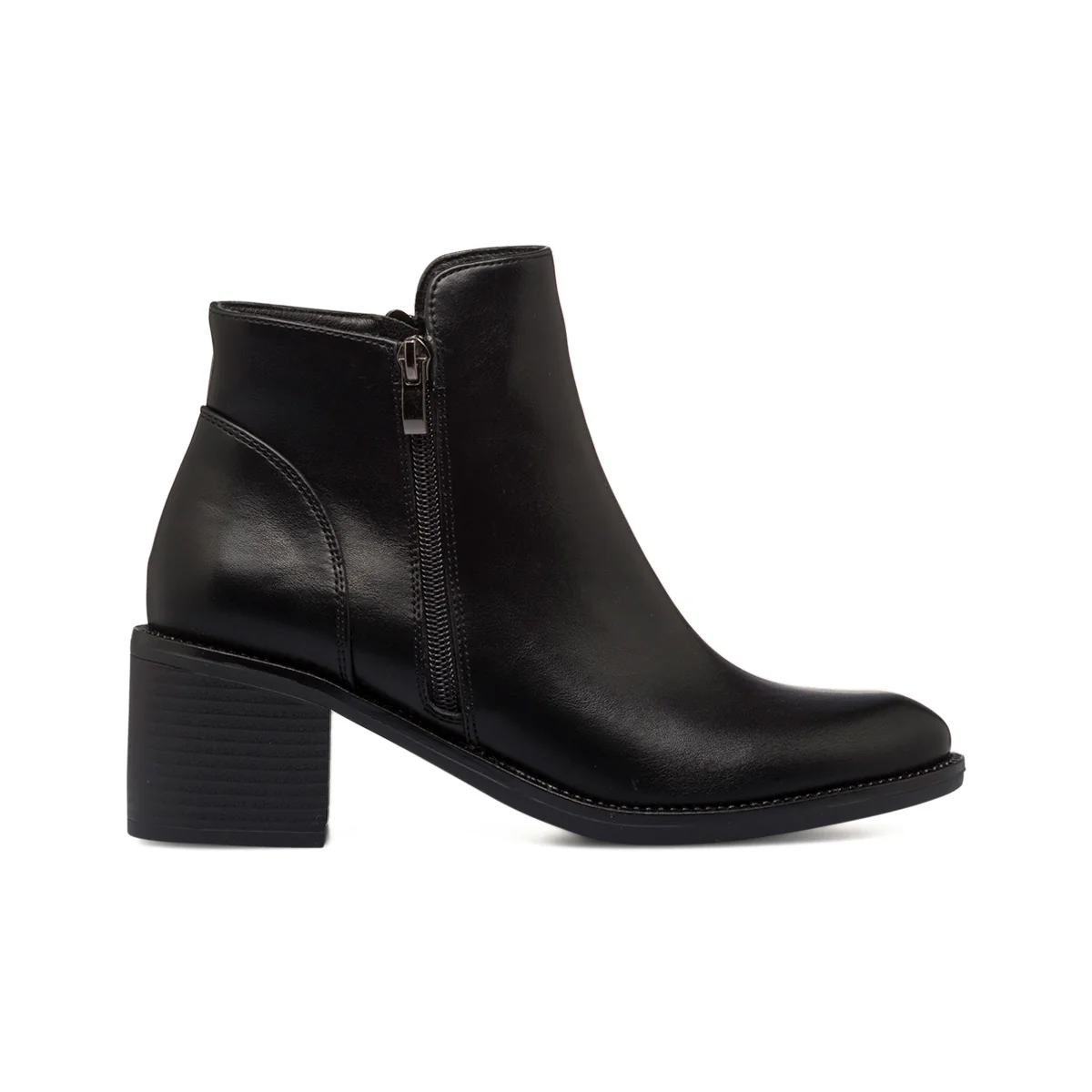 Stivaletti neri da donna con doppia zip e tacco 6 cm Lora Ferres
