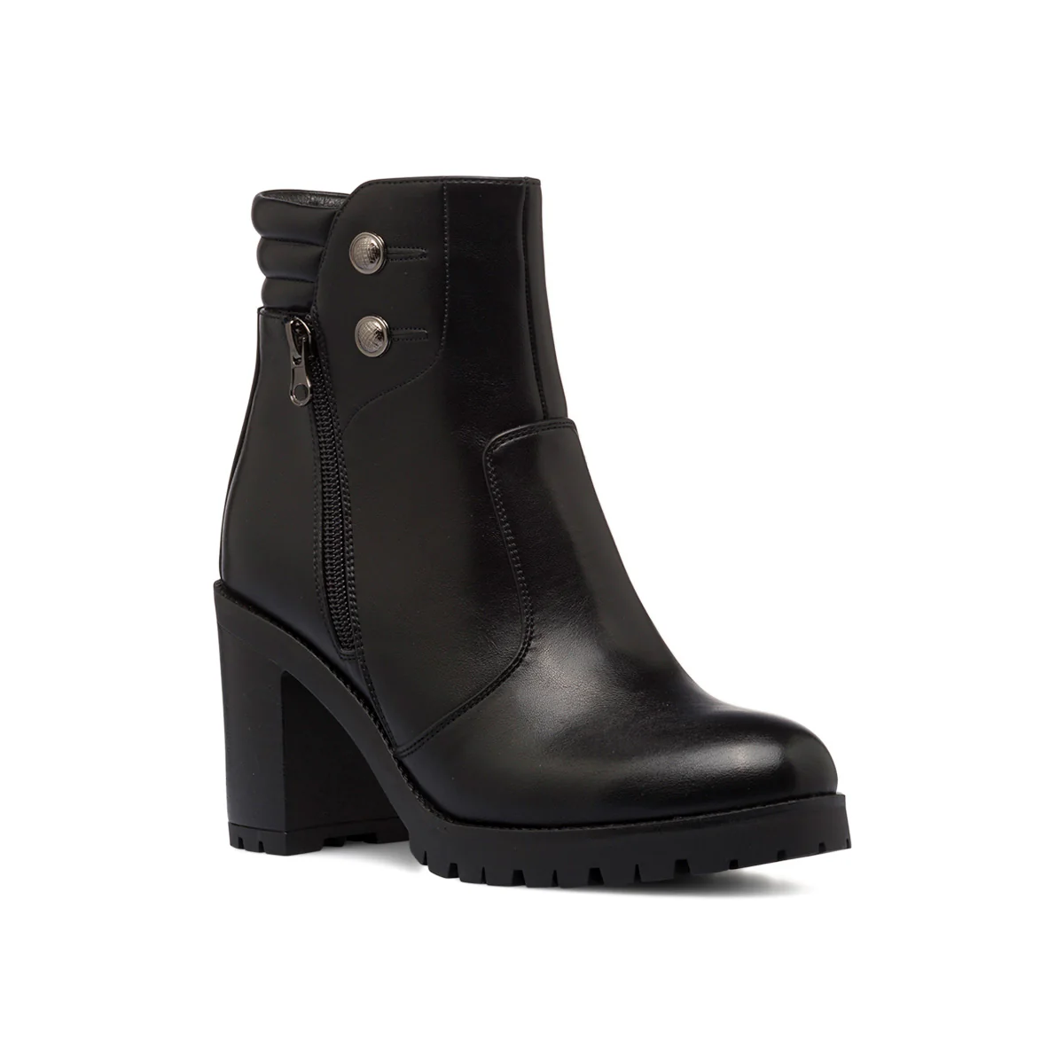 Stivaletti neri da donna con doppia zip e tacco 9 cm Lora Ferres - Image 2