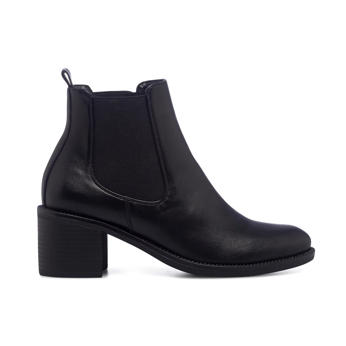Stivaletti neri da donna con inserti elastici e tacco 6 cm Lora Ferres