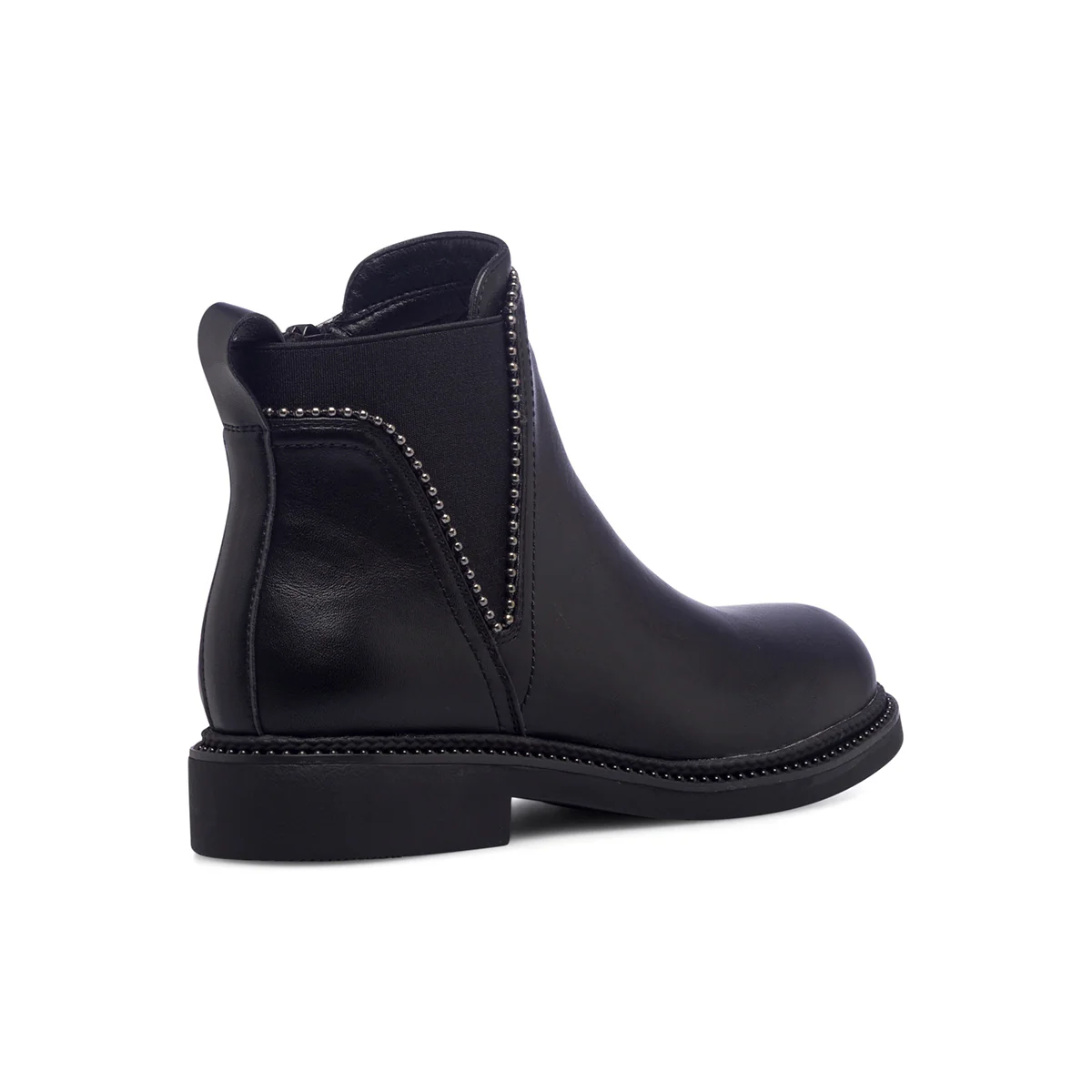 Stivaletti neri da donna con inserto elastico e piccole borchie Lora Ferres - Image 3