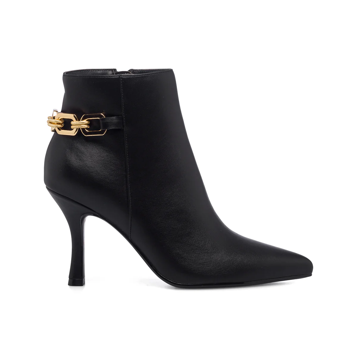 Stivaletti neri da donna con maxi-catena e tacco 9 cm Lora Ferres - Image 11