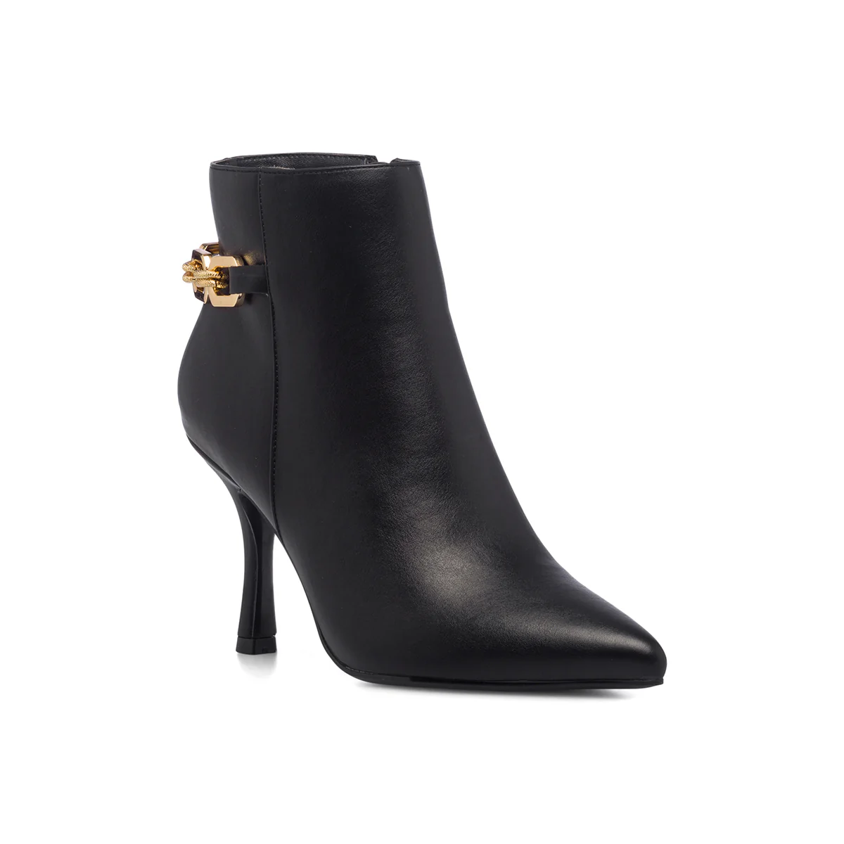 Stivaletti neri da donna con maxi-catena e tacco 9 cm Lora Ferres - Image 12