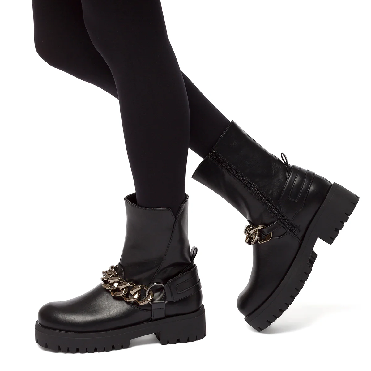 Stivaletti neri da donna con maxi-catena Swish Jeans - Image 10
