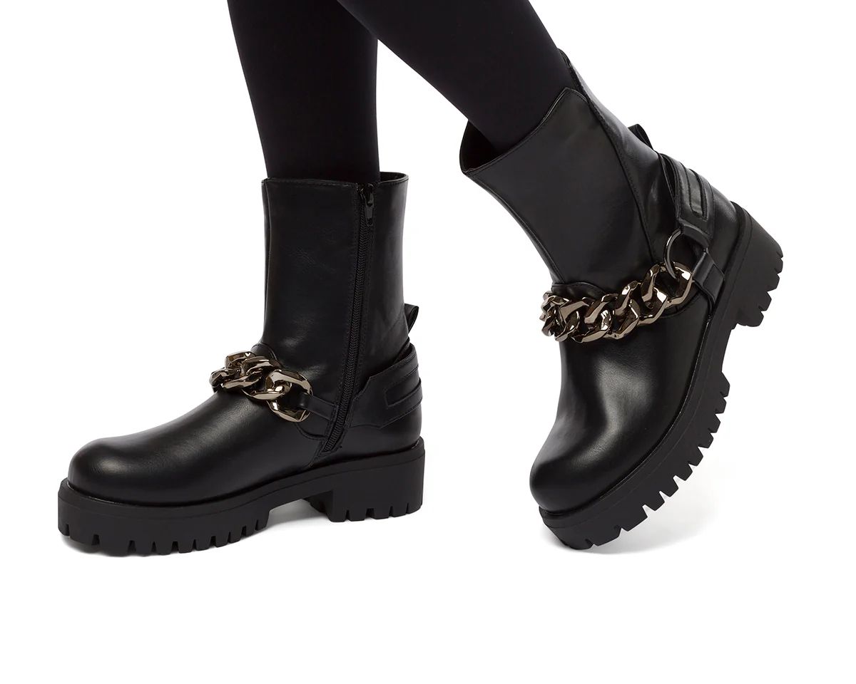 Stivaletti neri da donna con maxi-catena Swish Jeans - Image 8