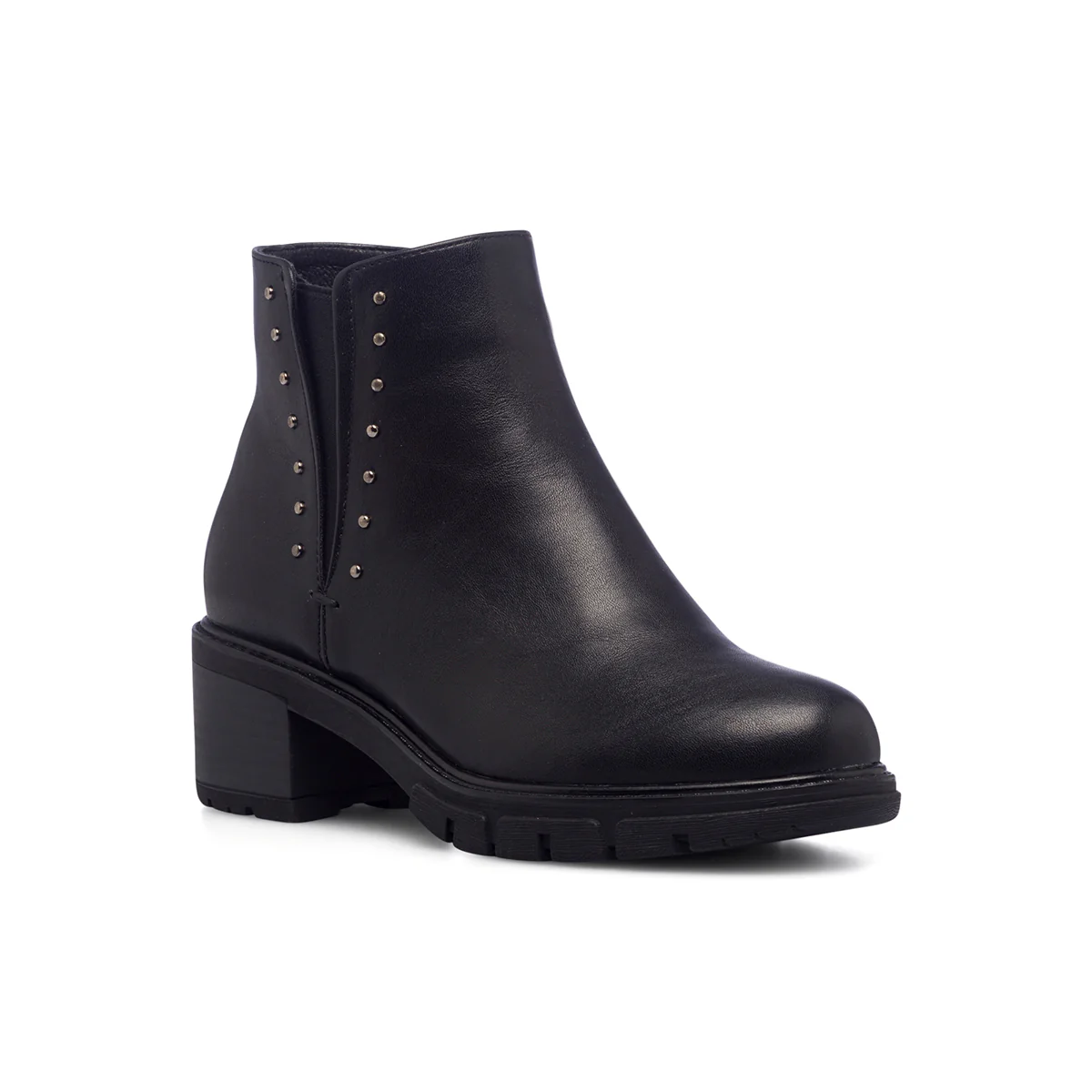 Stivaletti neri da donna con piccole borchie e tacco 4 cm Lora Ferres - Image 2