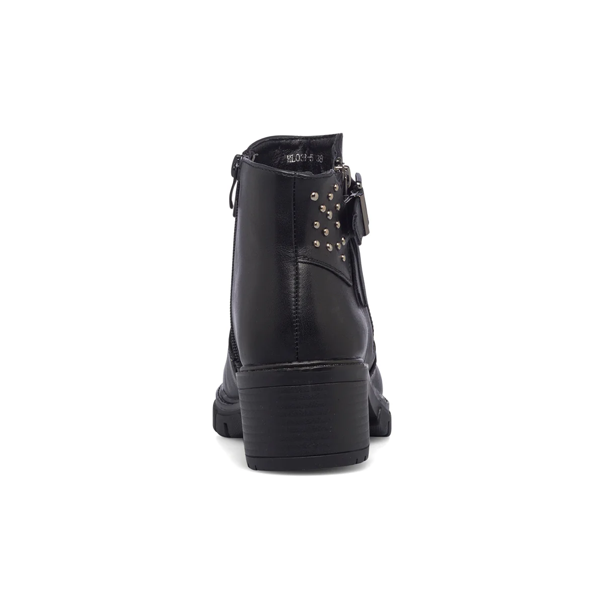 Stivaletti neri da donna con piccole borchie e tacco 6 cm Lora Ferres - Image 5