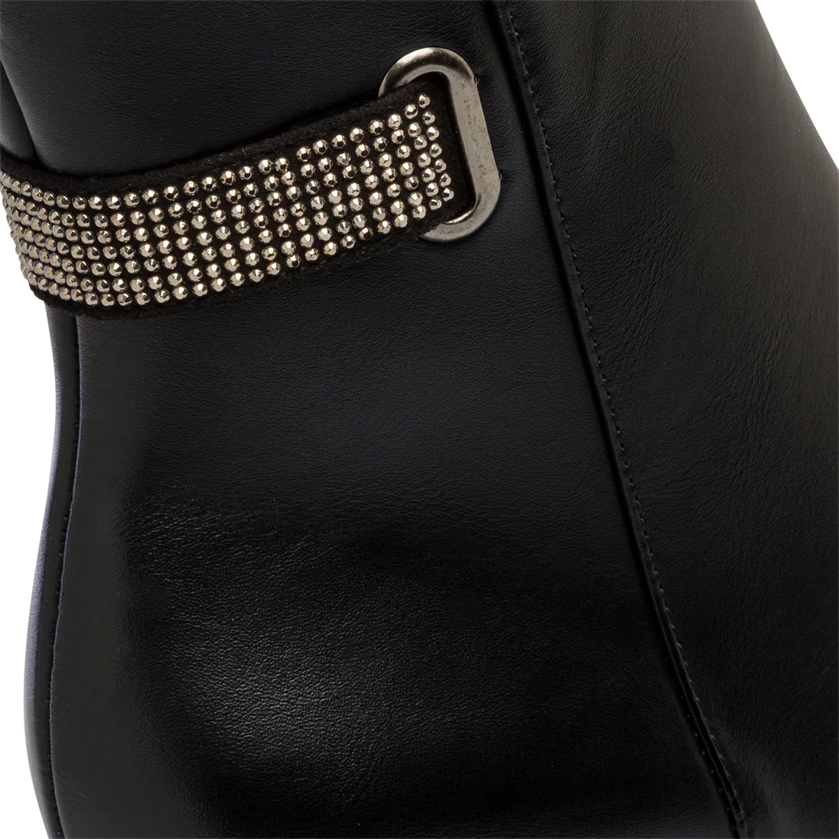 Stivaletti neri da donna con piccole borchie sul cinturino e tacco 9 cm Lora Ferres - Image 9