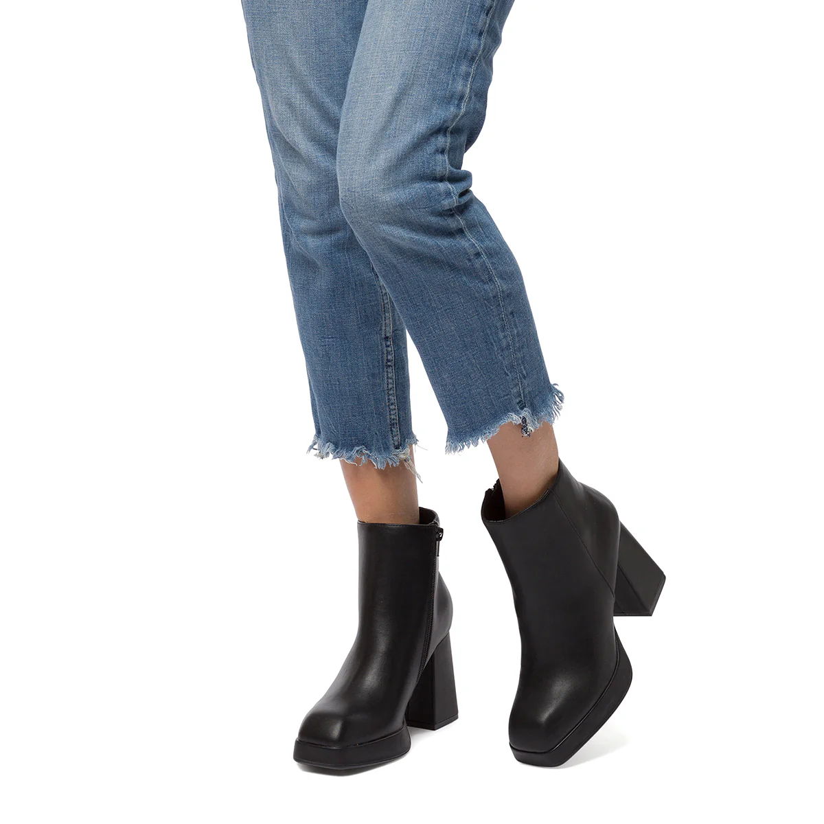 Stivaletti neri da donna con punta squadrata e tacco a blocco 9 cm Swish Jeans - Image 10