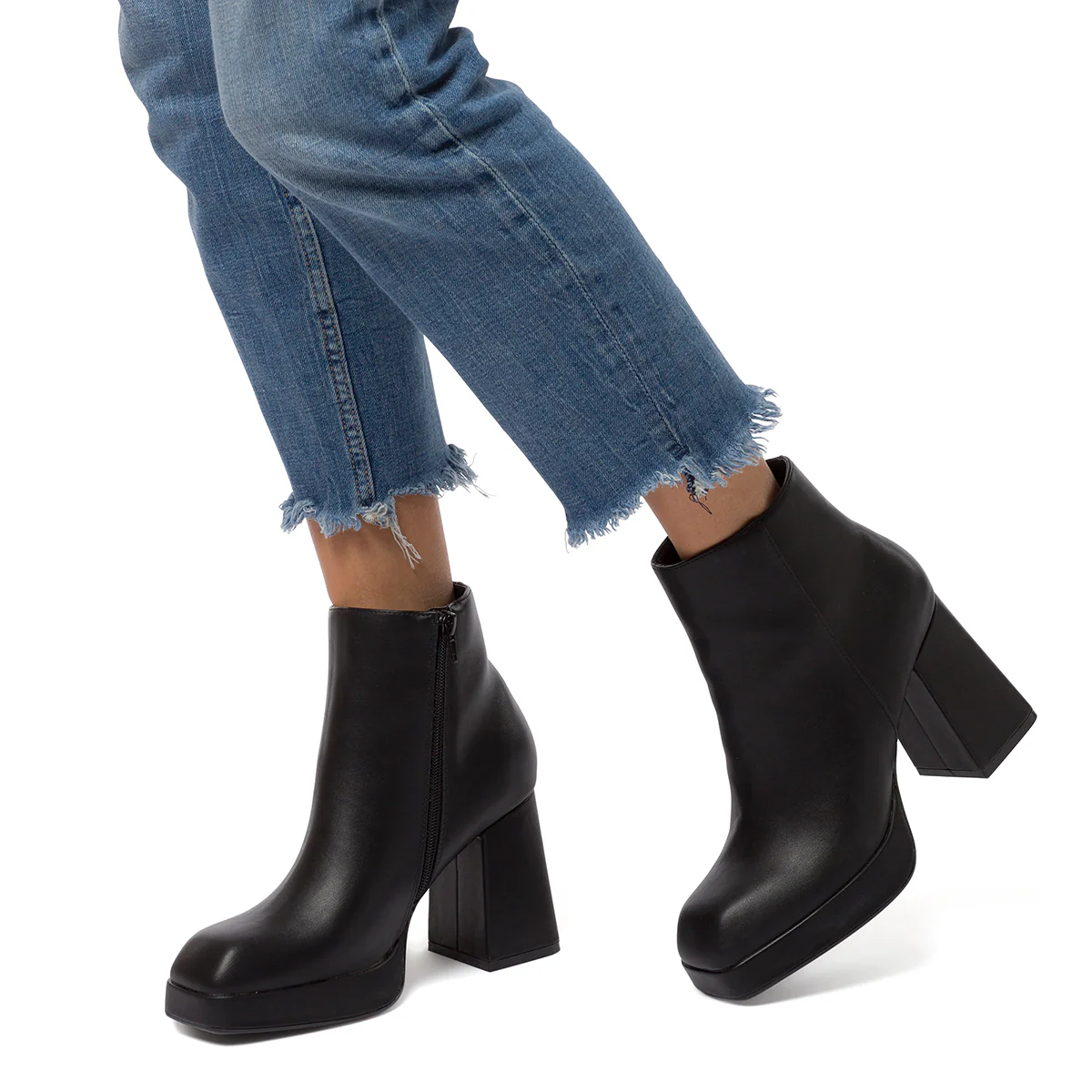 Stivaletti neri da donna con punta squadrata e tacco a blocco 9 cm Swish Jeans - Image 6