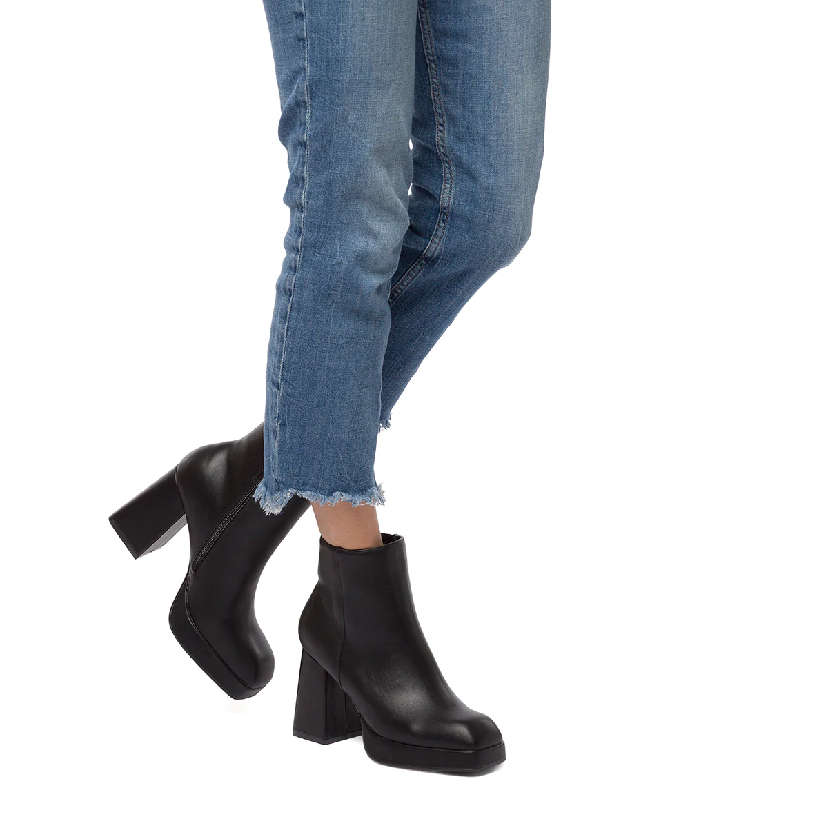Stivaletti neri da donna con punta squadrata e tacco a blocco 9 cm Swish Jeans - Image 7