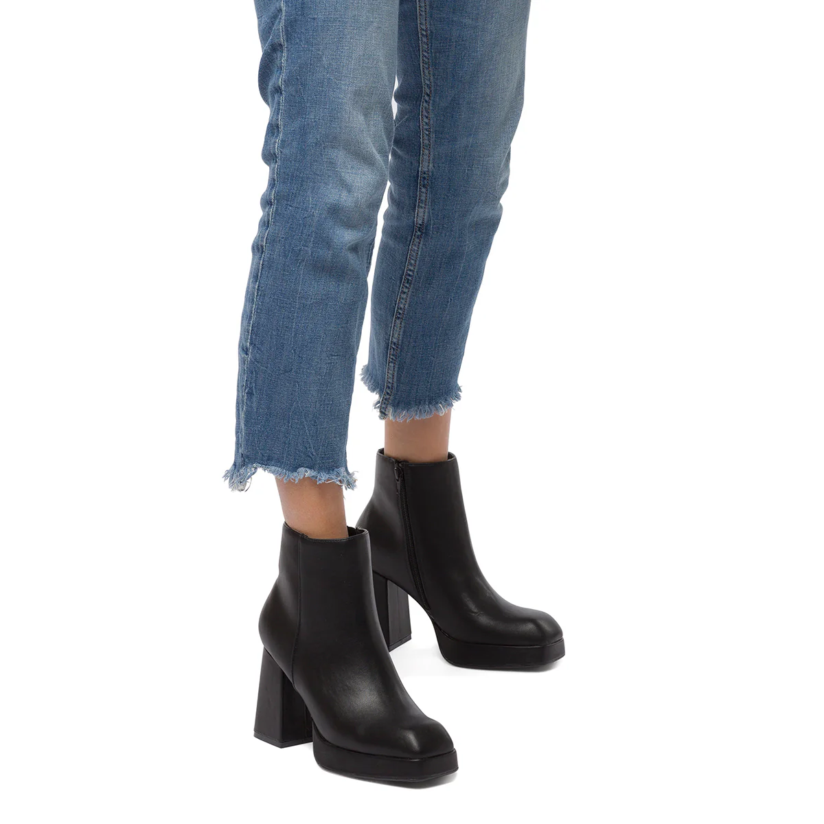 Stivaletti neri da donna con punta squadrata e tacco a blocco 9 cm Swish Jeans - Image 8