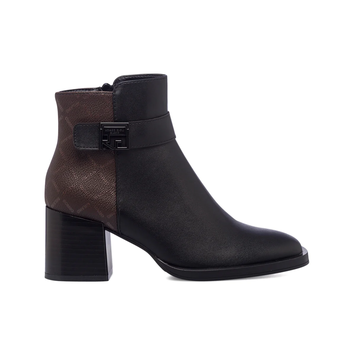 Stivaletti neri da donna con stampa monogramma Romeo Gigli Milano - Image 6