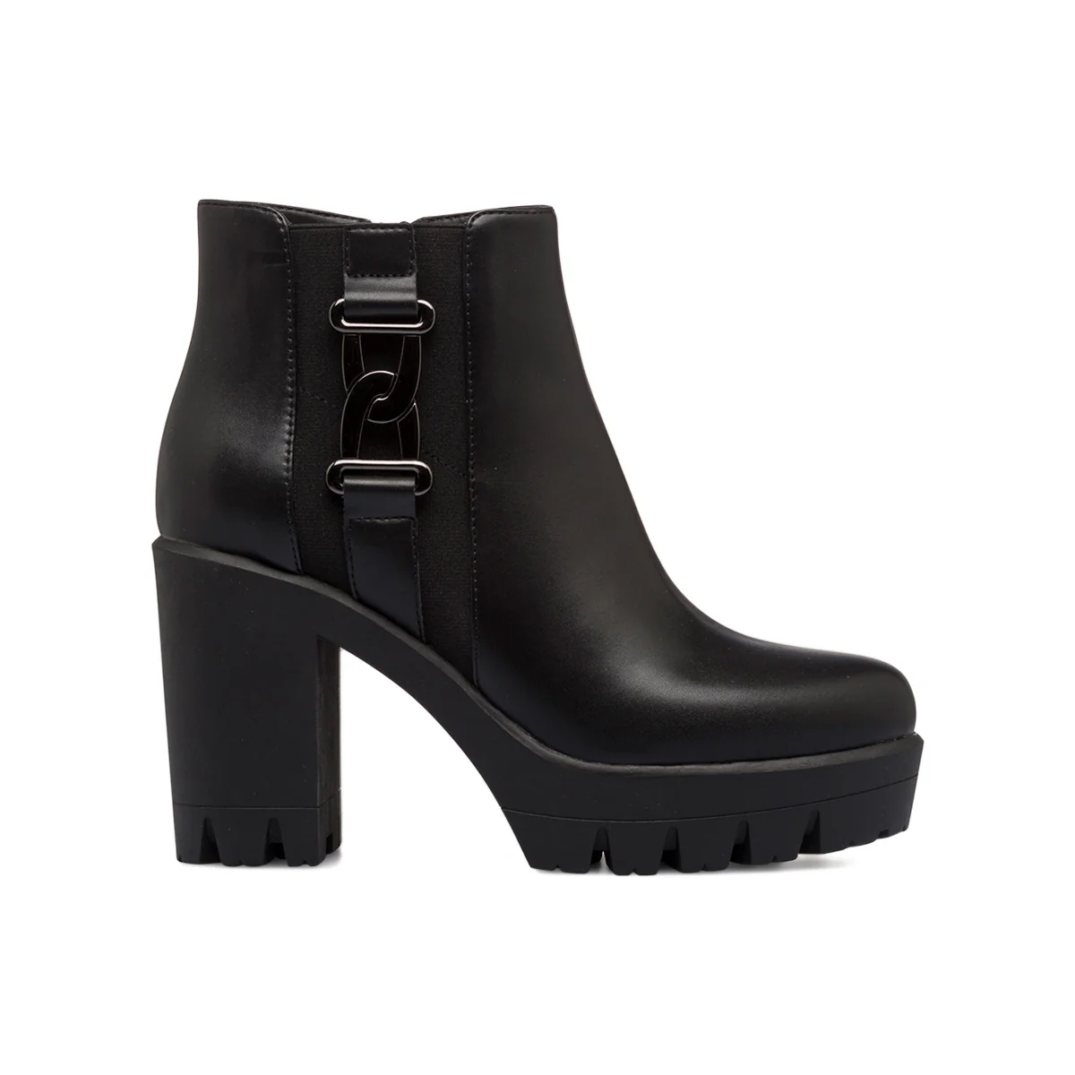 Stivaletti neri da donna con suola chunky e tacco a blocco 10 cm Lora Ferres