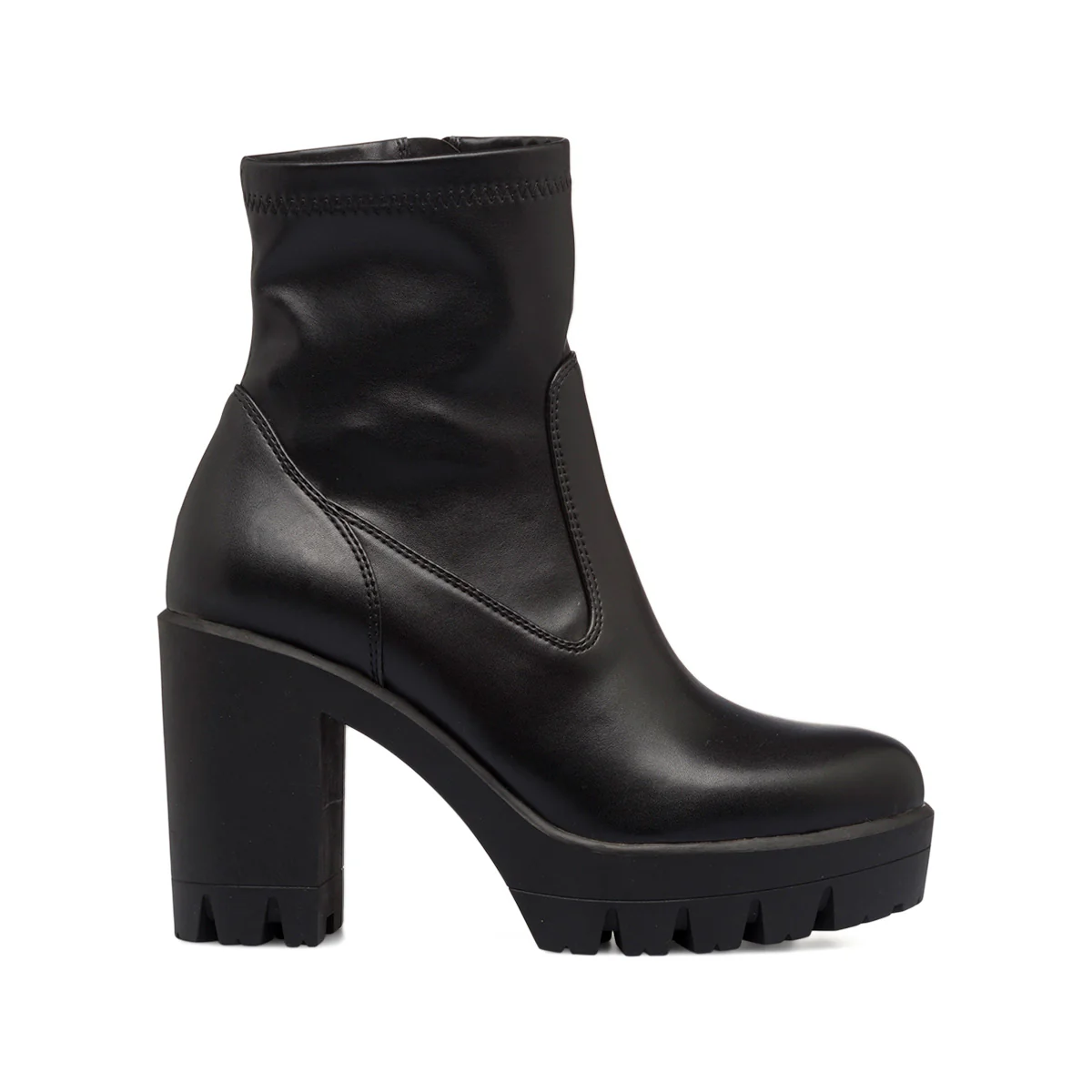 Stivaletti neri da donna con suola chunky e tacco a blocco 10 cm Lora Ferres