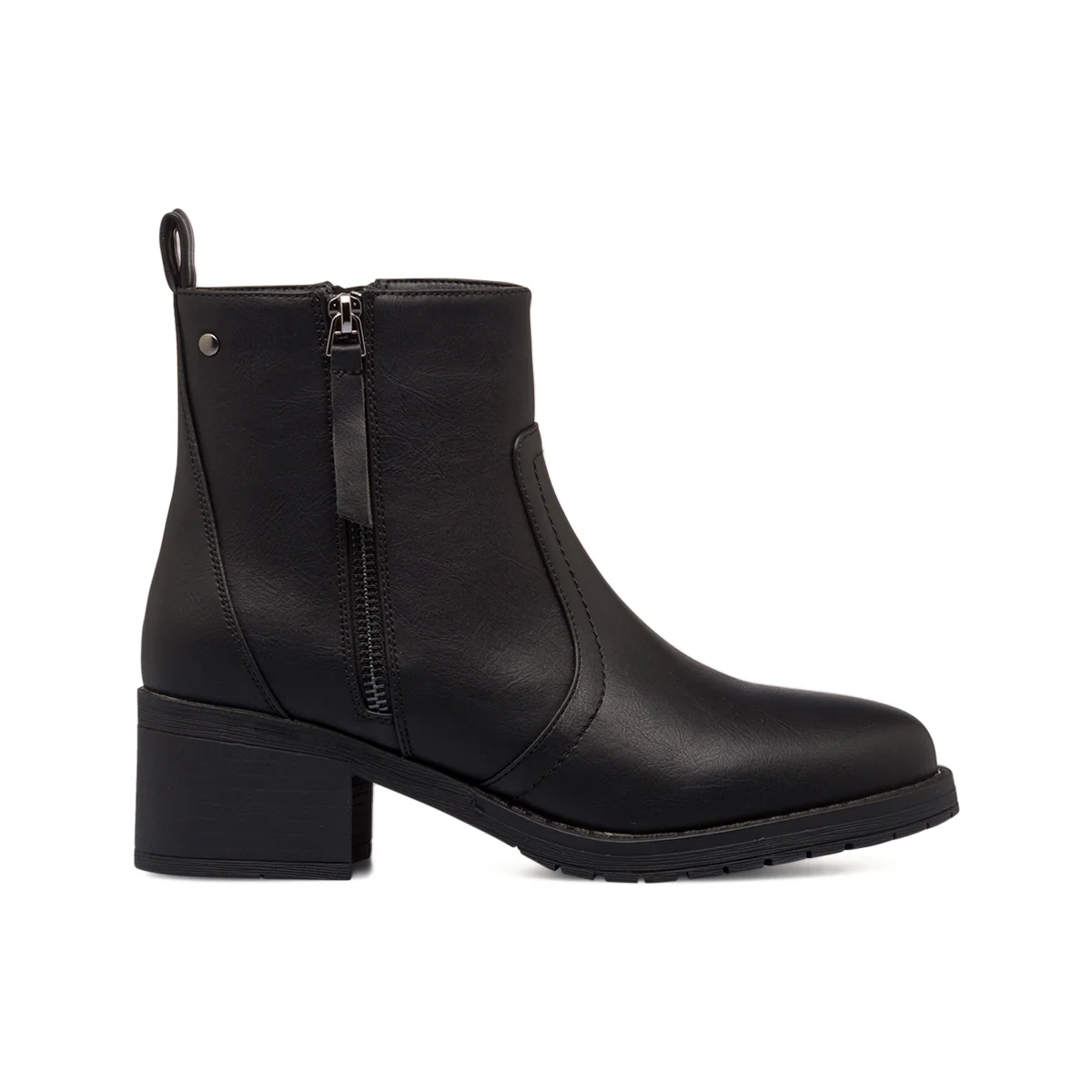 Stivaletti neri da donna con tacco 6 cm e doppia zip Lora Ferres
