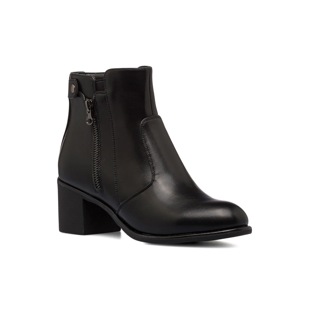 Stivaletti neri da donna con tacco 6 cm e doppia zip Piazza di Spagna - Image 2