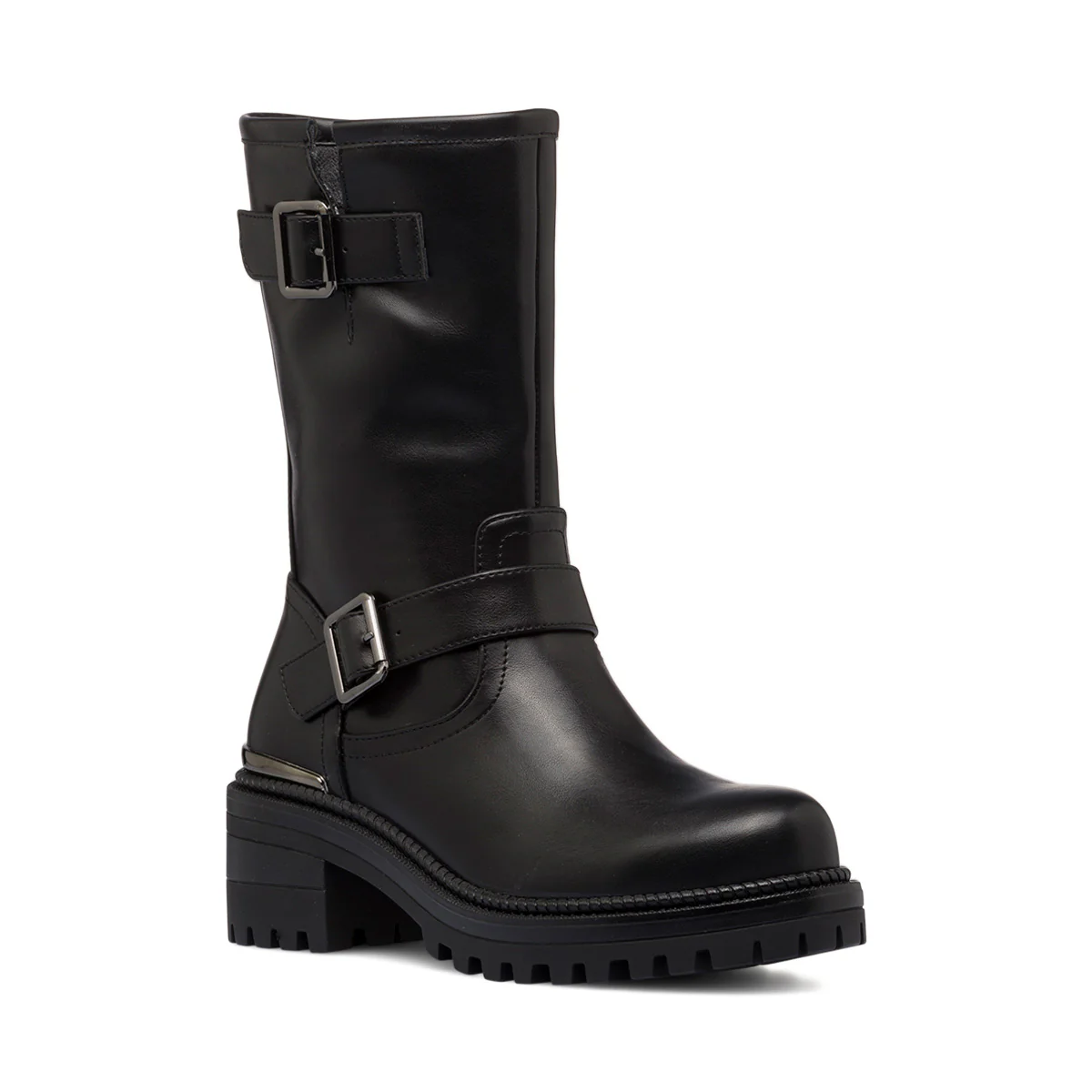 Stivaletti neri da donna con tacco 6 cm e fibbie Lora Ferres - Image 2