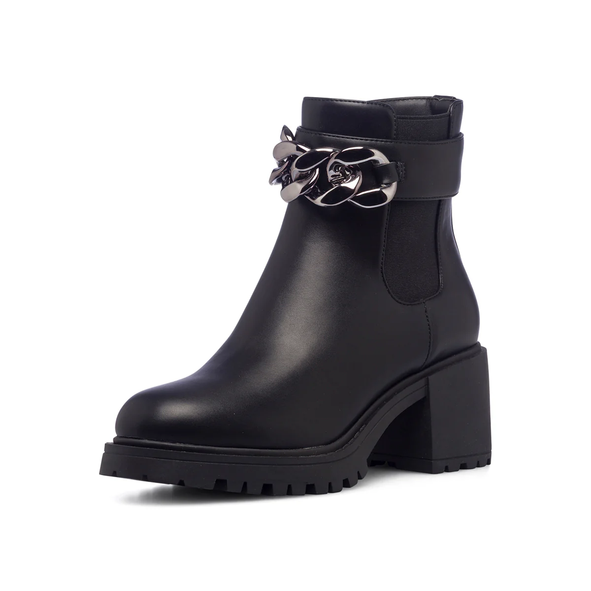 Stivaletti neri da donna con tacco 6 cm e maxi-catena Lora Ferres - Image 11