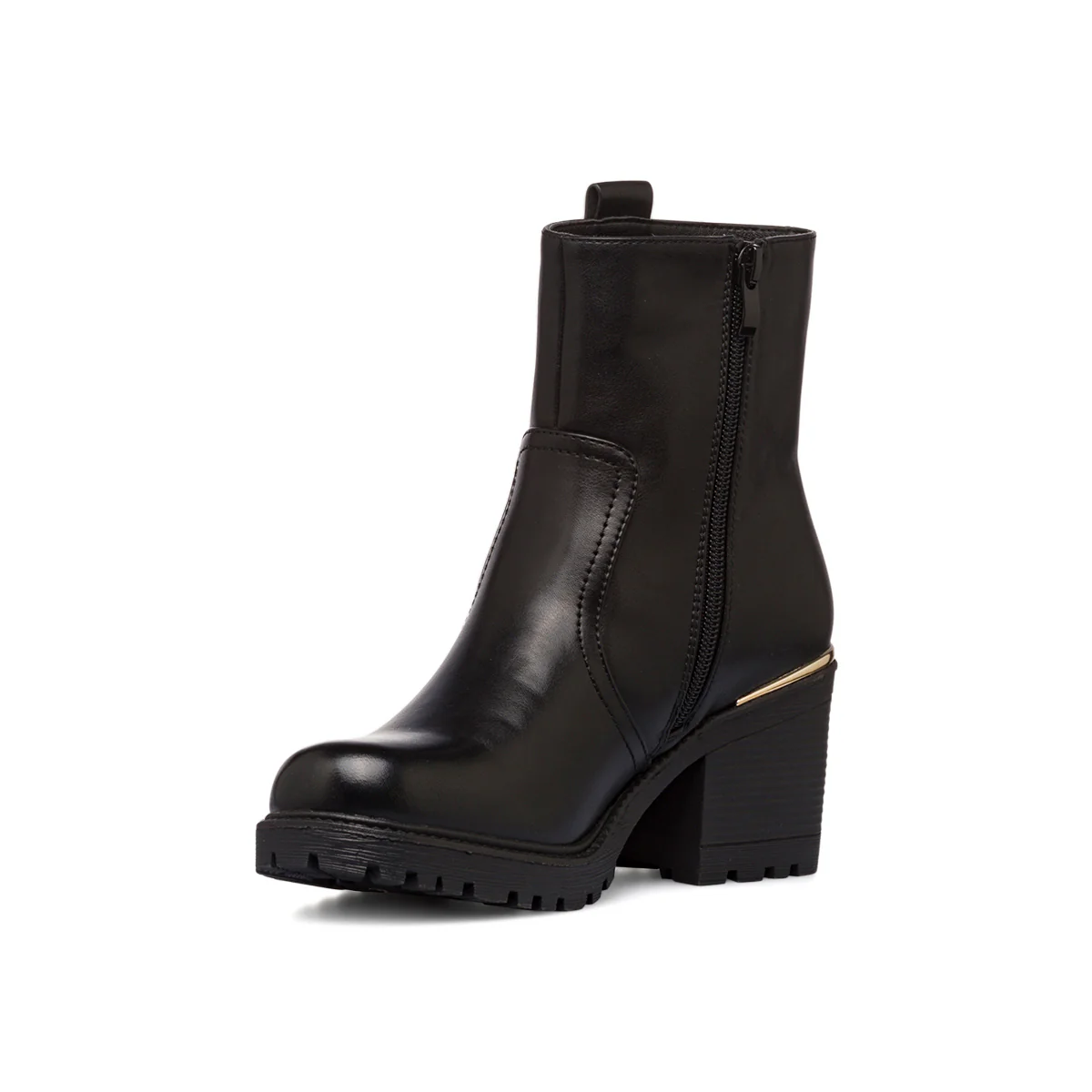 Stivaletti neri da donna con tacco 7 cm e dettagli in metallo Lora Ferres - Image 5