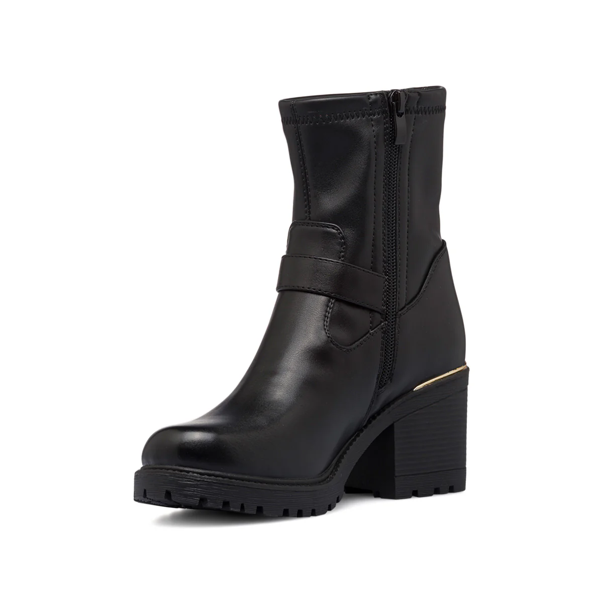 Stivaletti neri da donna con tacco 8 cm e cinturino Lora Ferres - Image 5