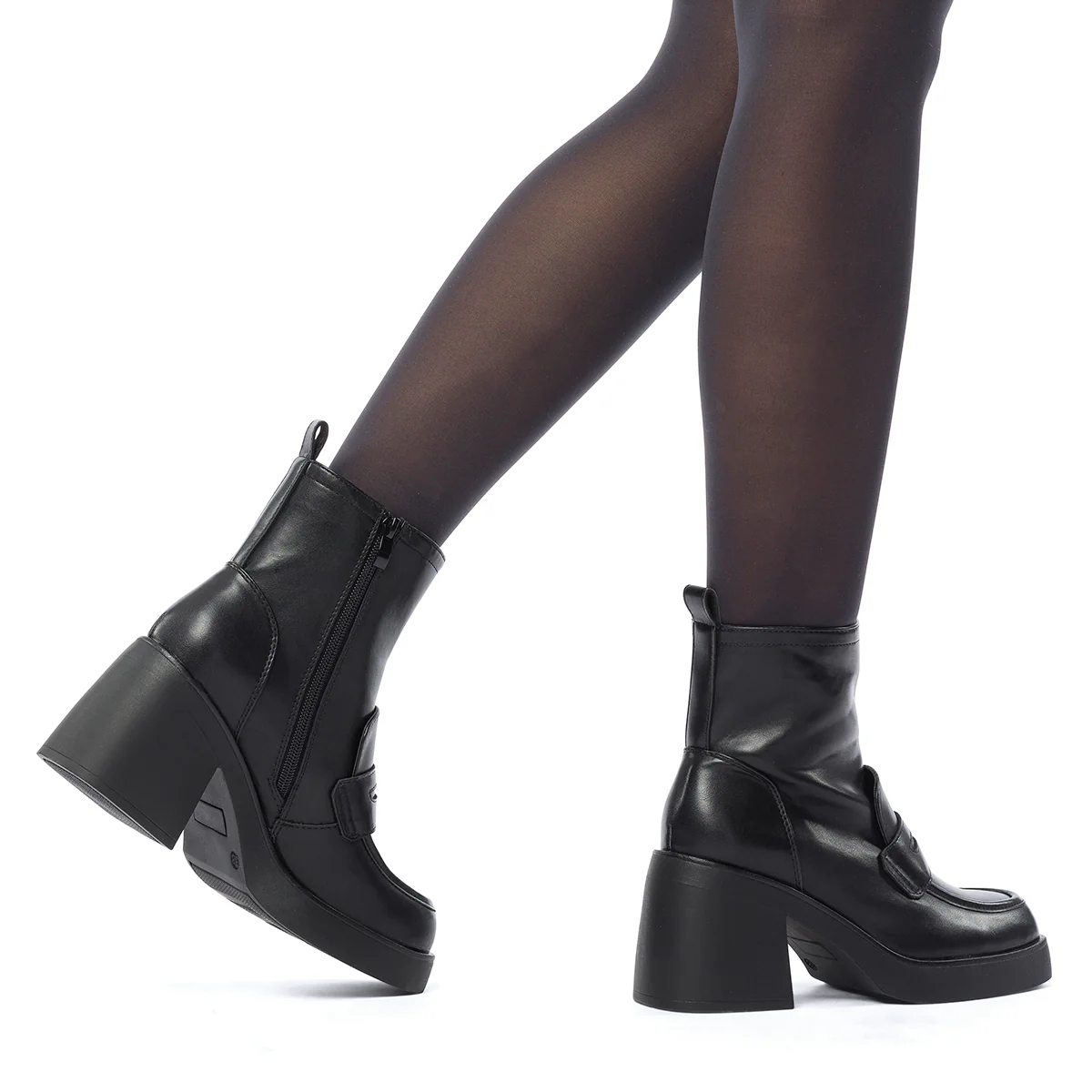 Stivaletti neri da donna con tacco 8 cm e mascherina Lora Ferres - Image 2