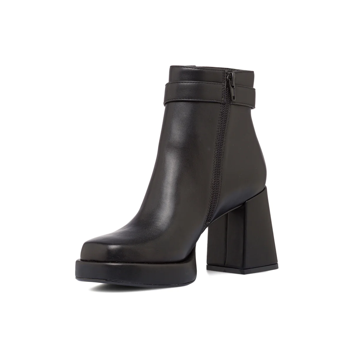 Stivaletti neri da donna con tacco a blocco 9 cm e morsetto dorato Lora Ferres - Image 8