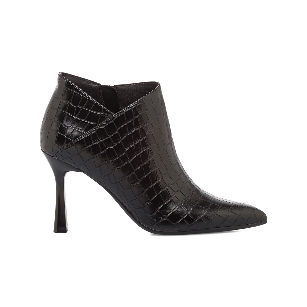 Stivaletti neri da Donna con tacco a spillo 9 cm effetto coccodrillo Lora Ferres - Image 4
