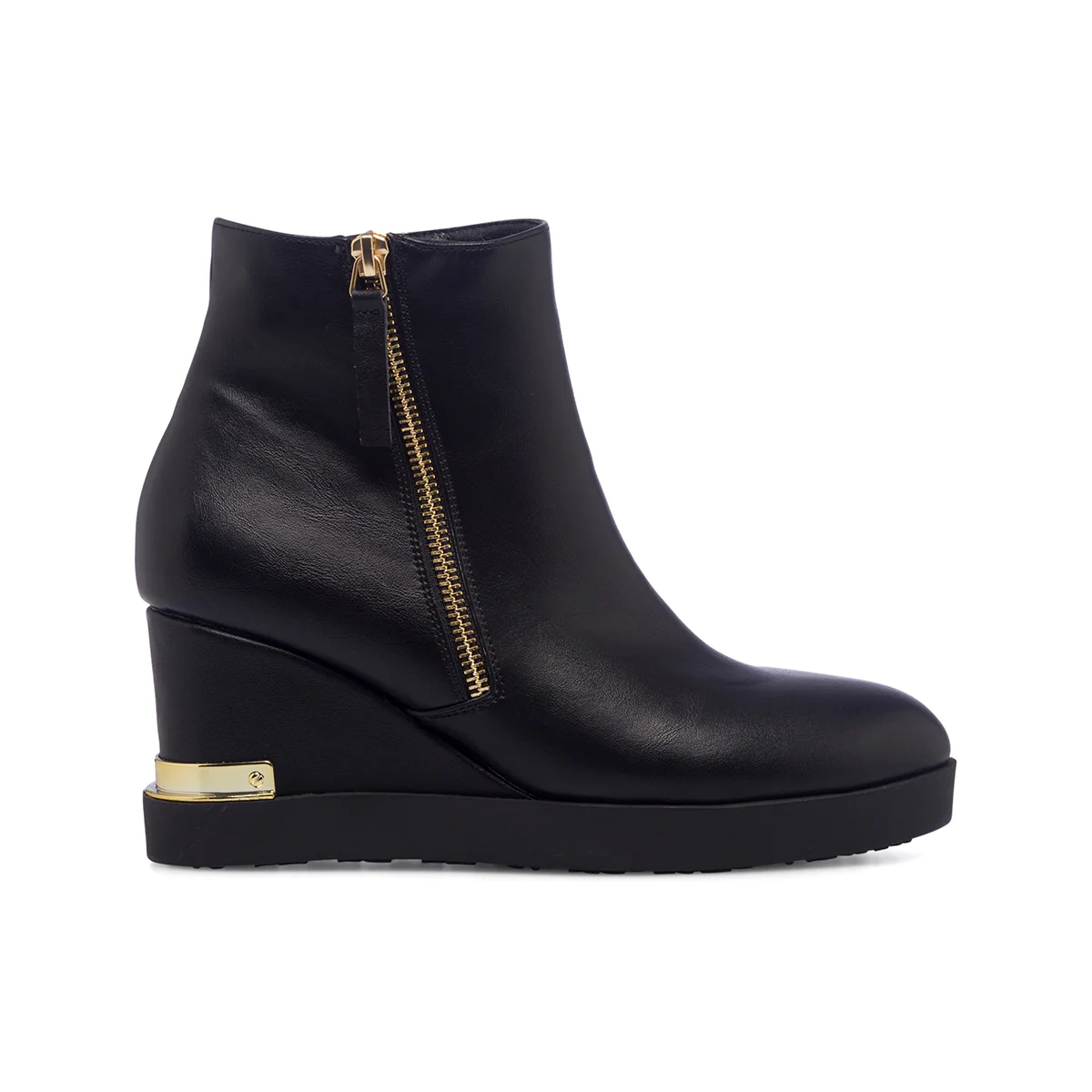 Stivaletti neri da donna con zeppa 7 cm Lora Ferres