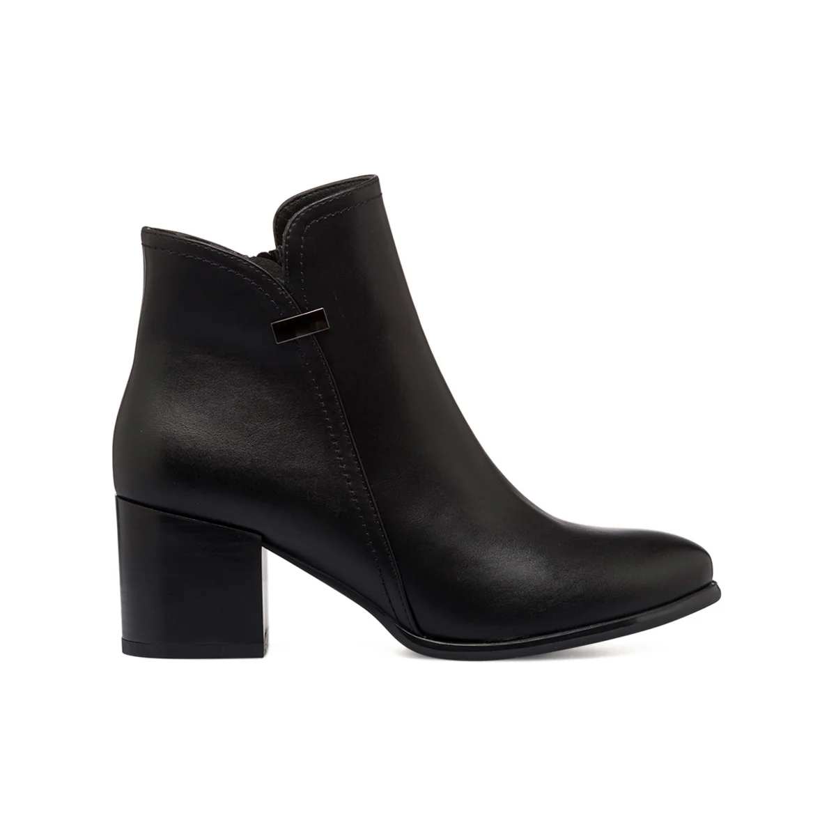 Stivaletti neri da donna con zip e tacco 6 cm Lora Ferres