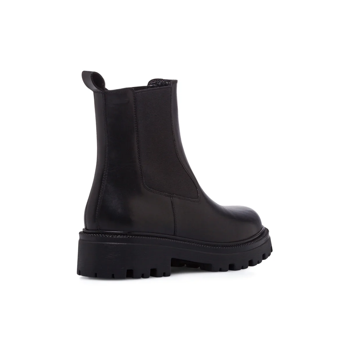 Stivaletti neri da Donna in pelle con elastico laterale Primopiano - Image 3