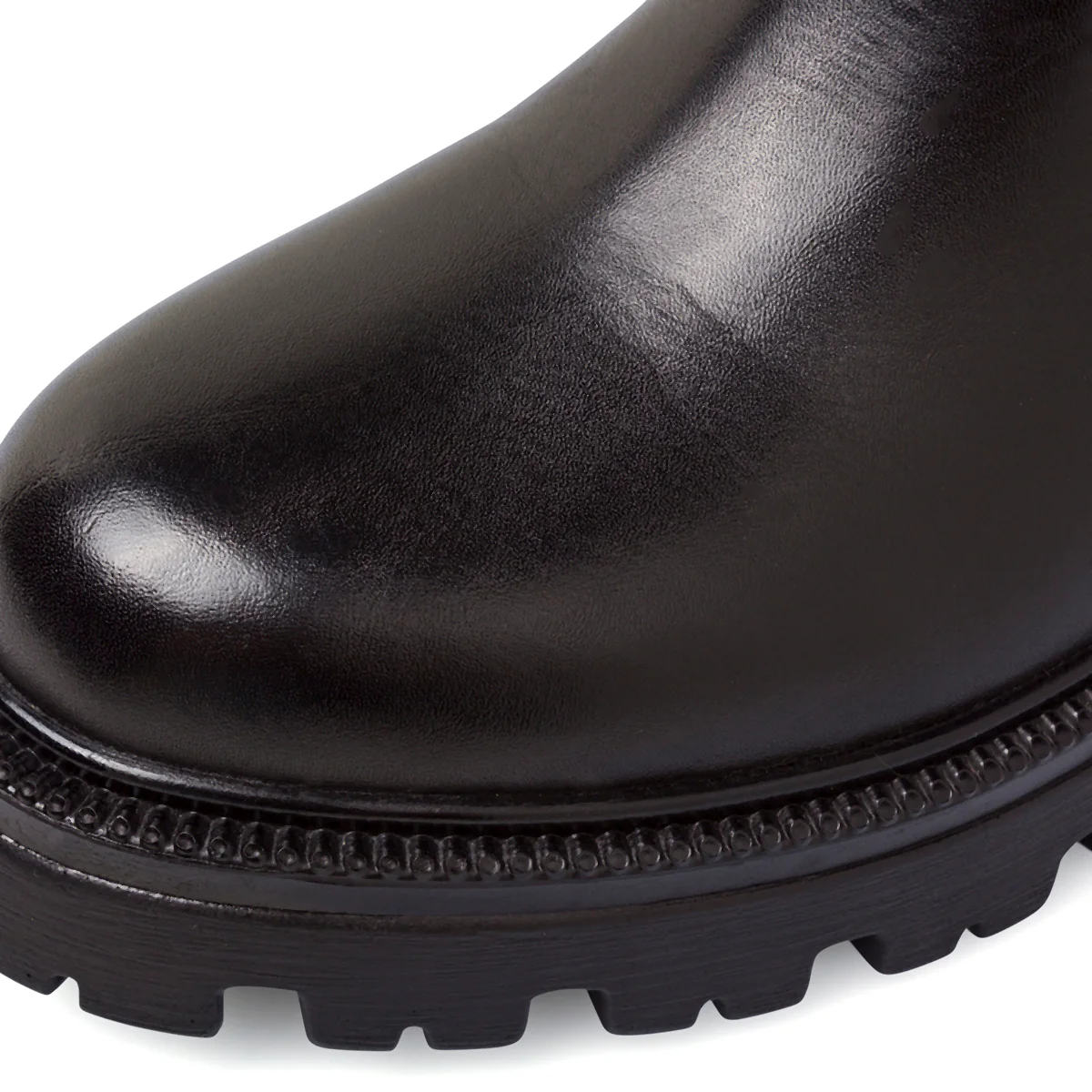 Stivaletti neri da Donna in pelle con elastico laterale Primopiano - Image 4