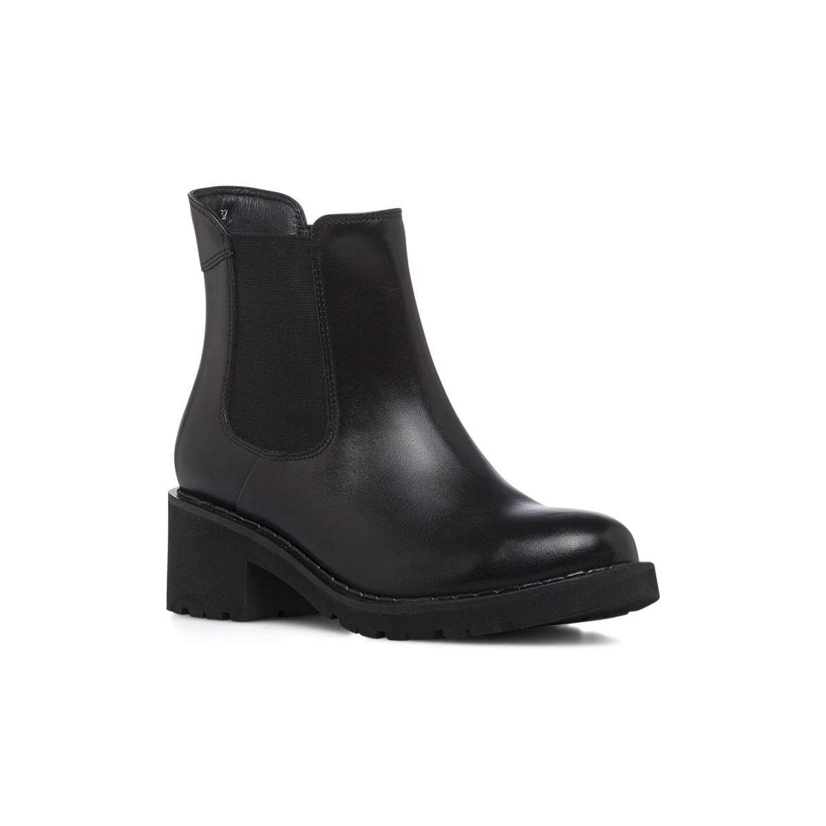 Stivaletti neri da Donna in pelle con elastico laterale Primopiano - Image 2