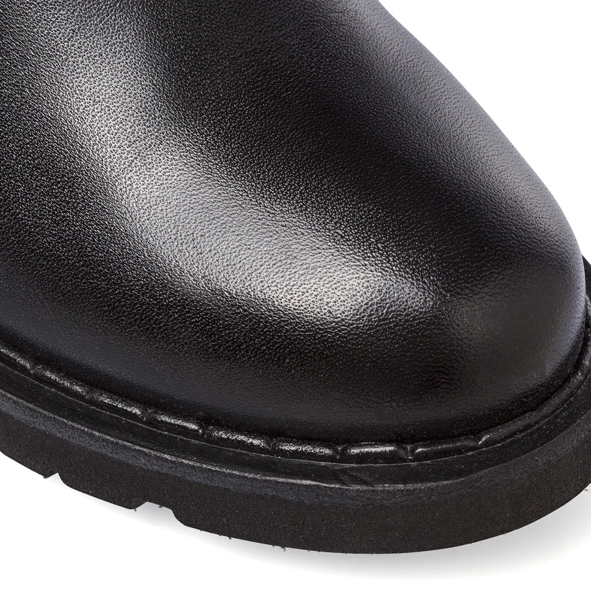 Stivaletti neri da Donna in pelle con elastico laterale Primopiano - Image 4