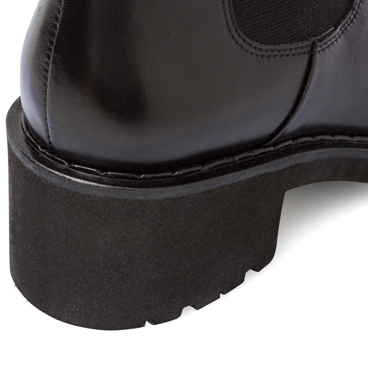 Stivaletti neri da Donna in pelle con elastico laterale Primopiano - Image 5