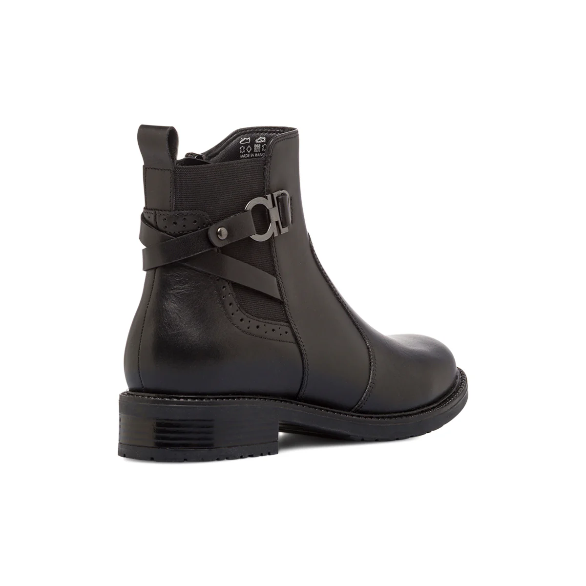 Stivaletti neri da Donna in pelle con fibbia Primopiano - Image 3