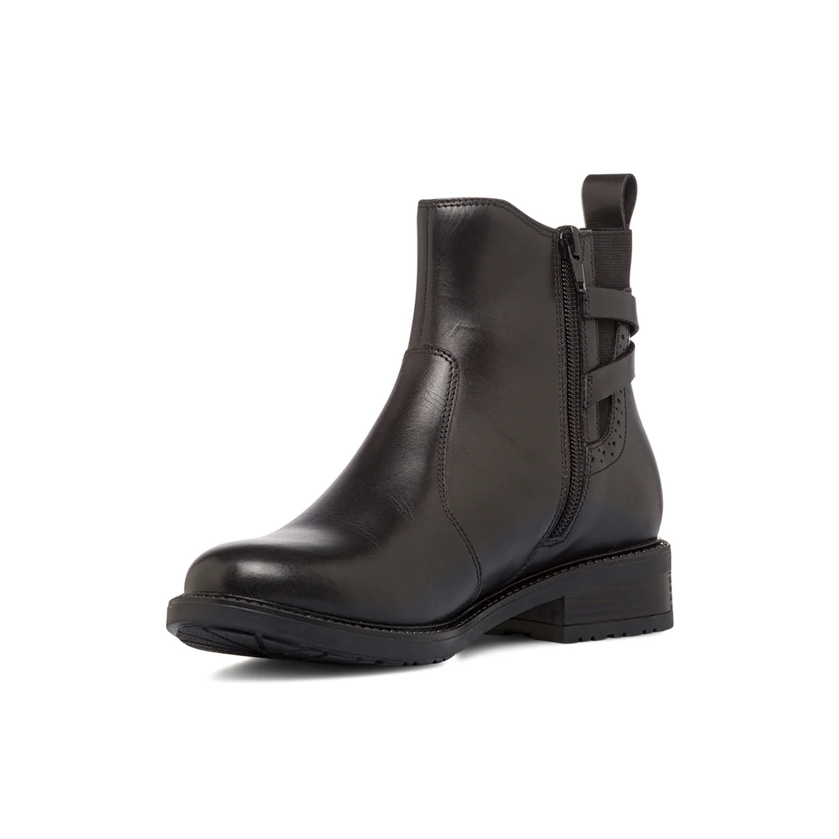 Stivaletti neri da Donna in pelle con fibbia Primopiano - Image 4