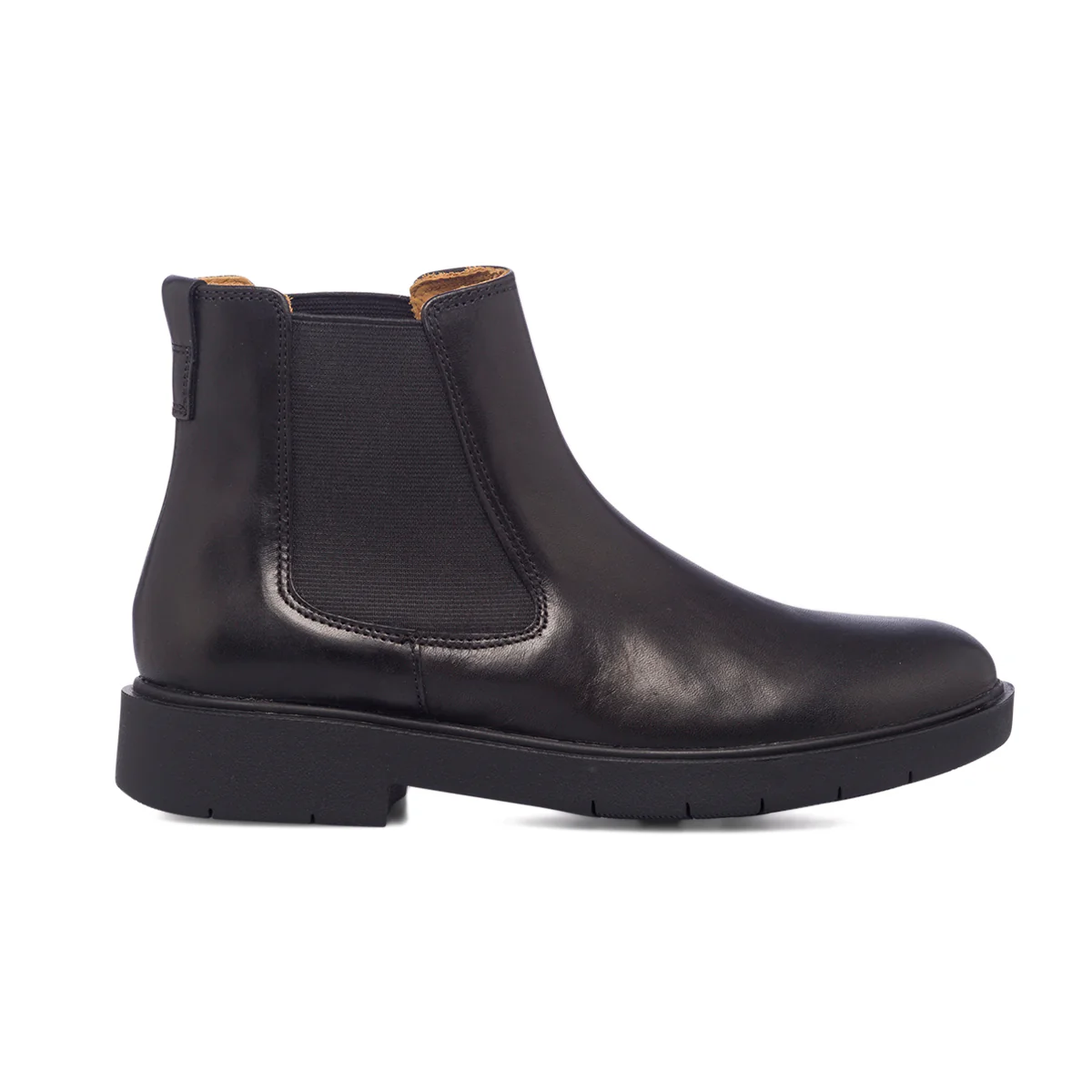 Stivaletti neri da donna in pelle con inserti elastici Geox Spherica EC1