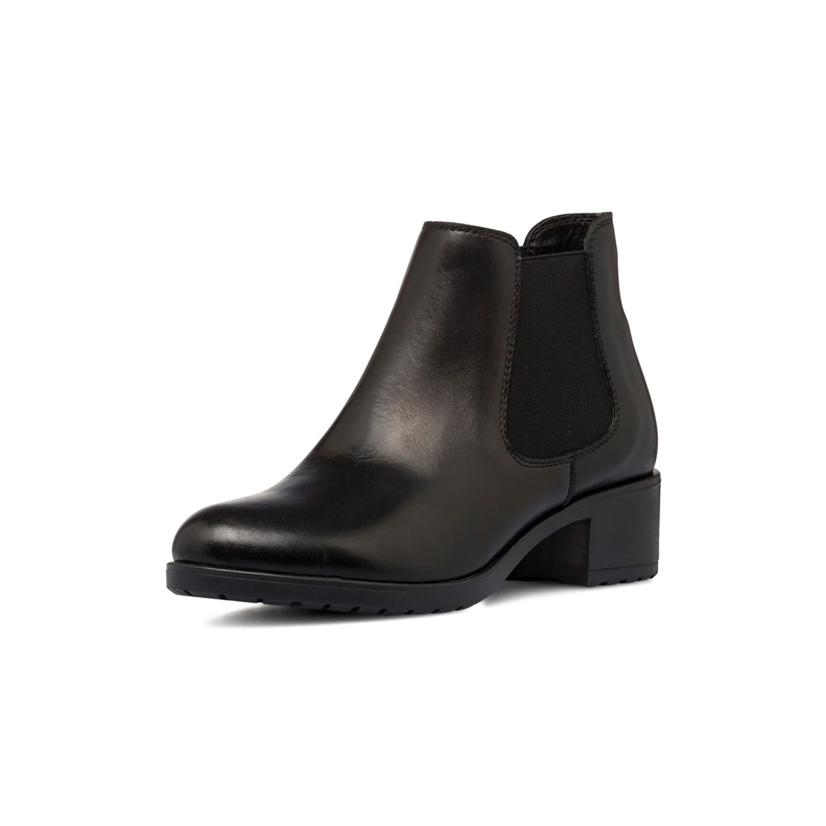 Stivaletti neri da donna in pelle con inserti elastici Primopiano - Image 2