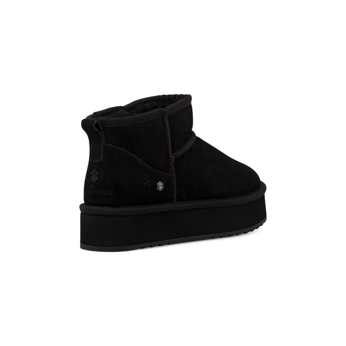 Stivaletti neri da donna in pelle scamosciata con suola platform Lumberjack - Image 3