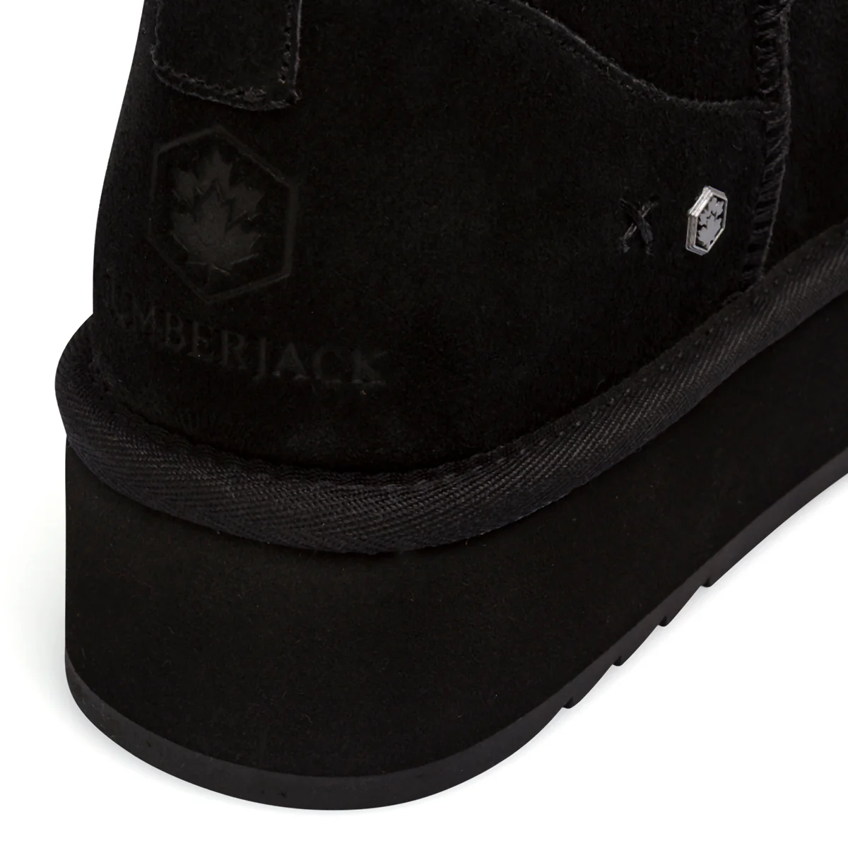 Stivaletti neri da donna in pelle scamosciata con suola platform Lumberjack - Image 4