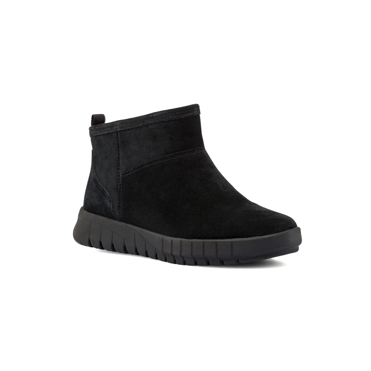 Stivaletti neri da donna in pelle scamosciata slip-on Geox - Image 2