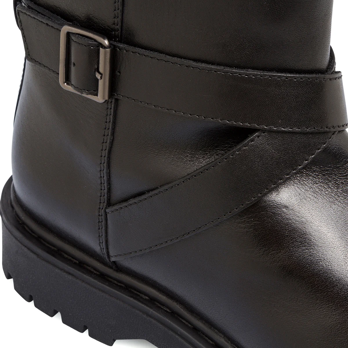 Stivaletti neri da donna traspiranti in pelle con fibbia Geox - Image 6
