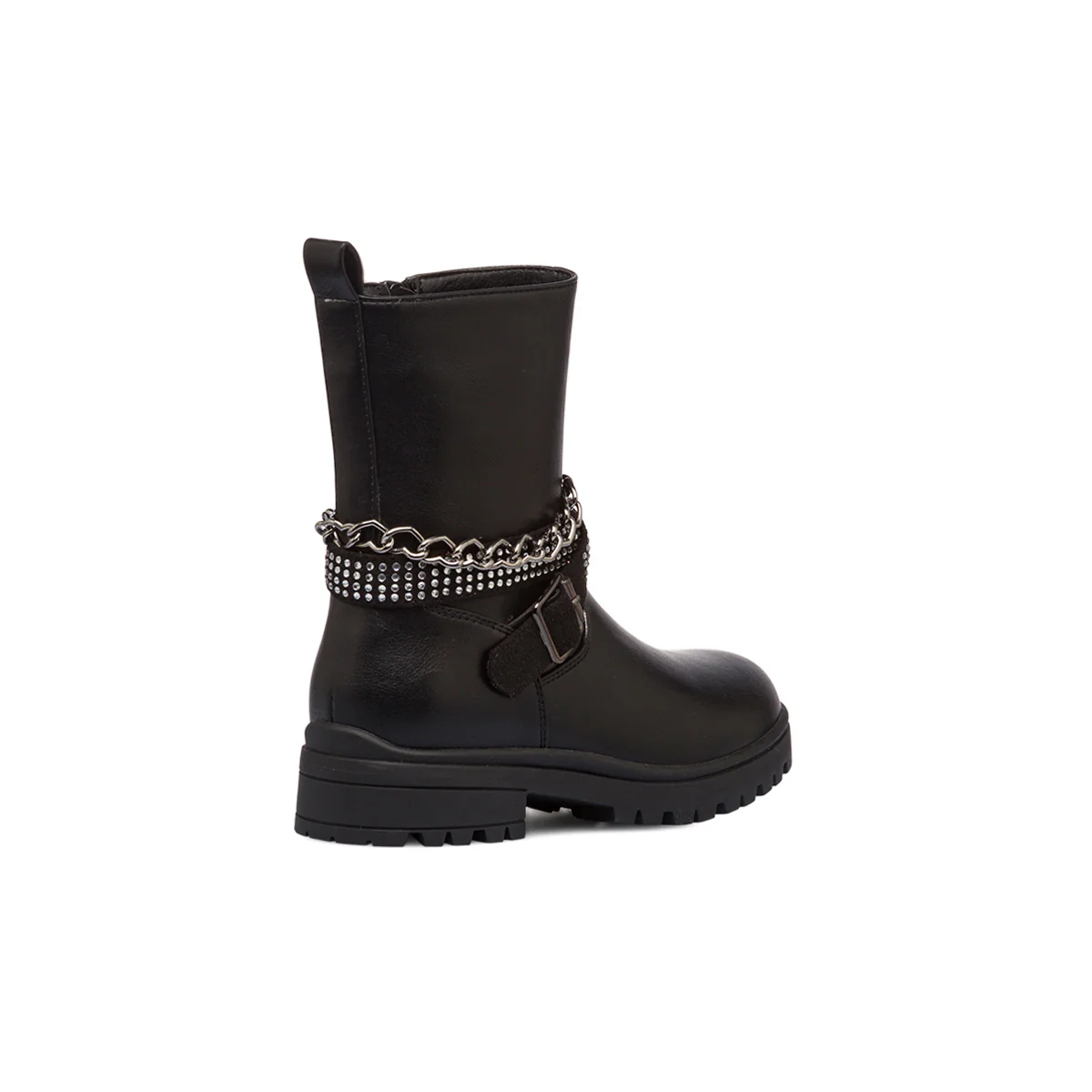 Stivaletti neri da ragazza Le scarpe di Alice con strass e catenella - Image 3